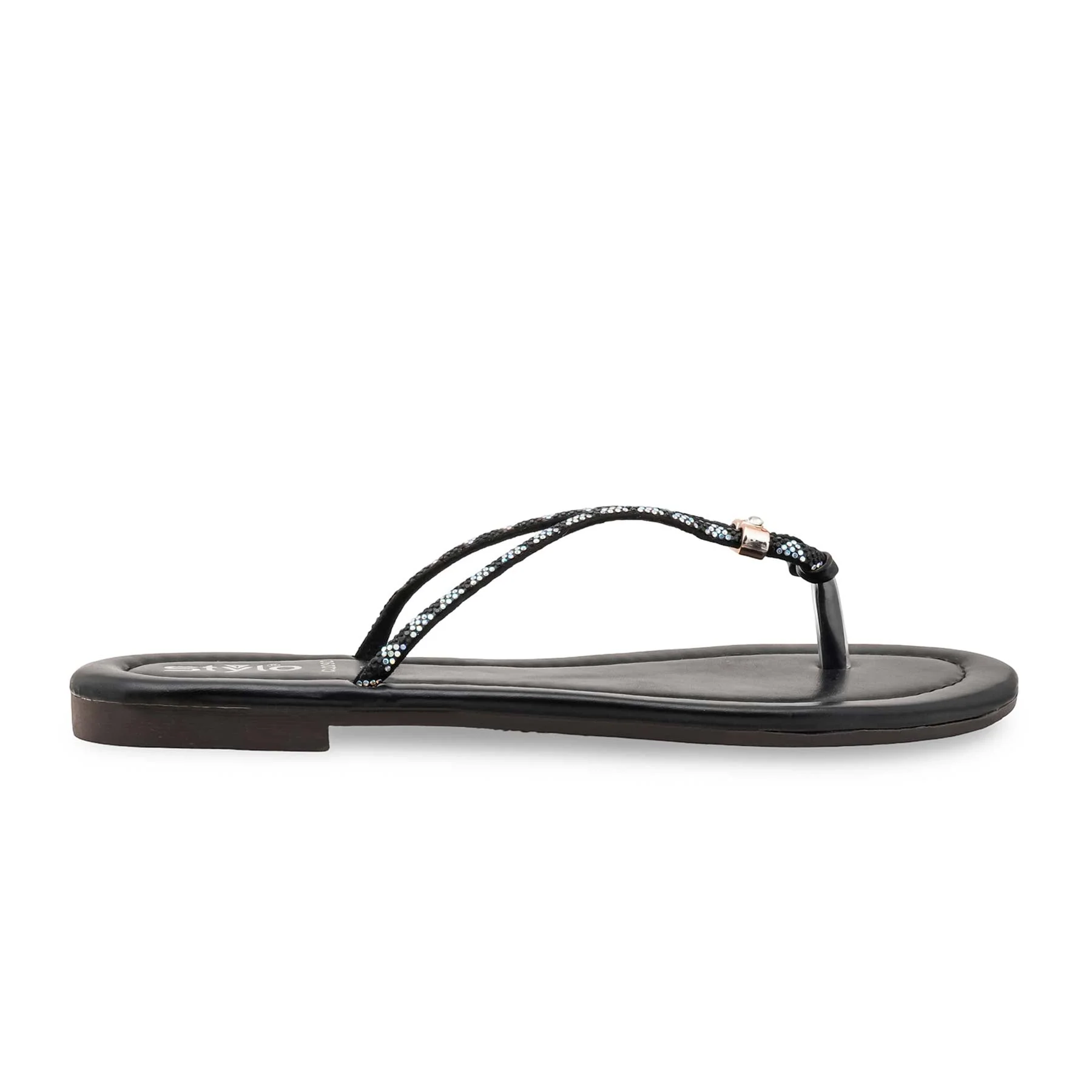 Black Casual Chappal For Women CL2292 - Image 2