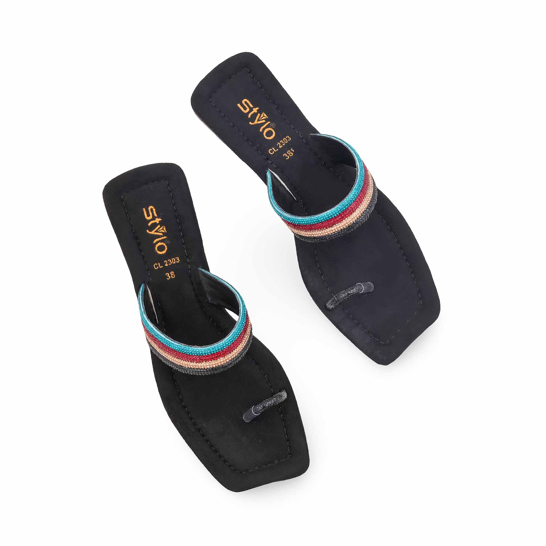Black Casual Chappal For Women CL2303 - Image 5