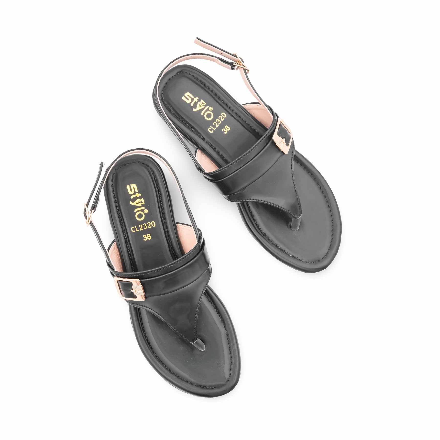 Black Casual Chappal For Women CL2320 - Image 5