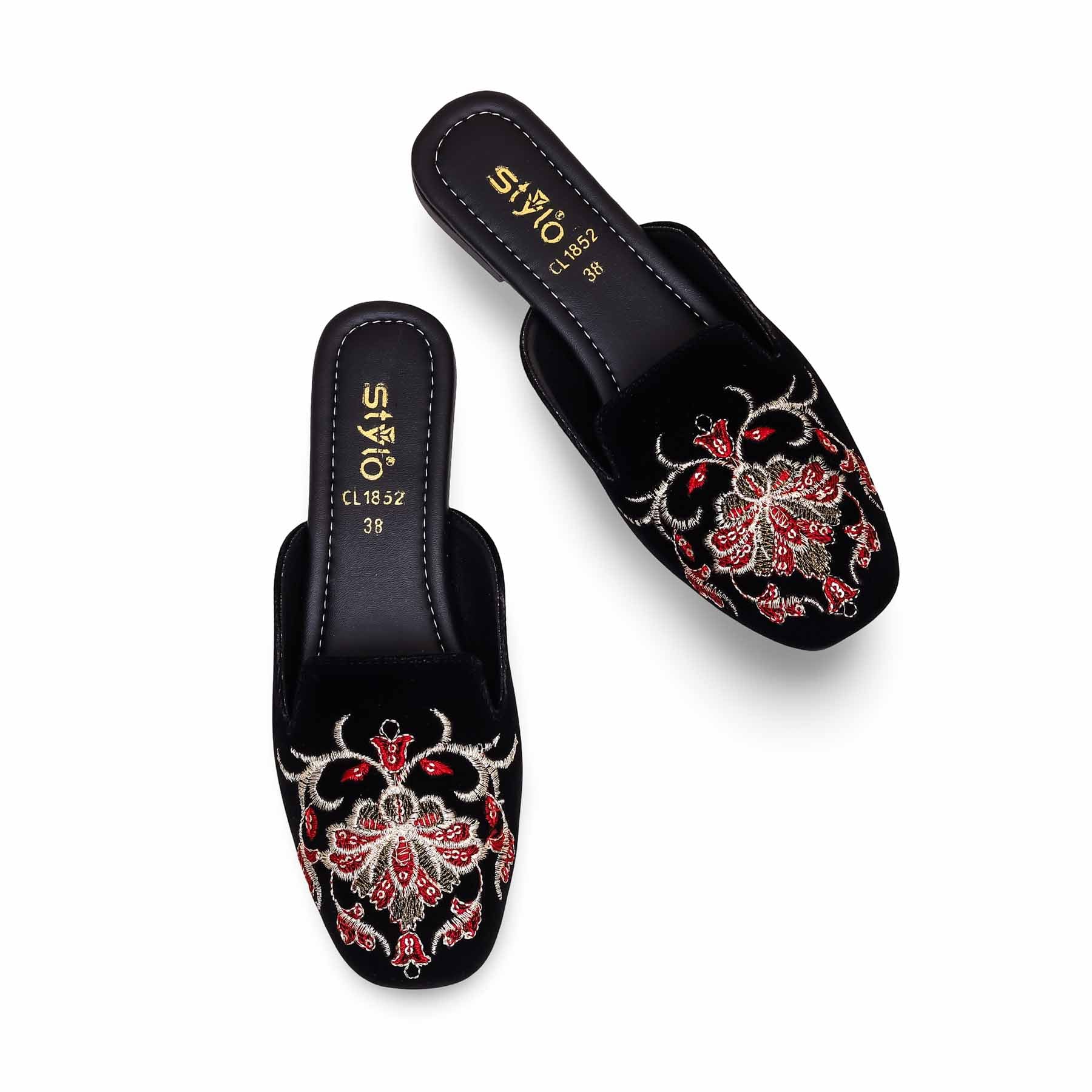 Women's Black Casual Mule CL1852 - Image 3