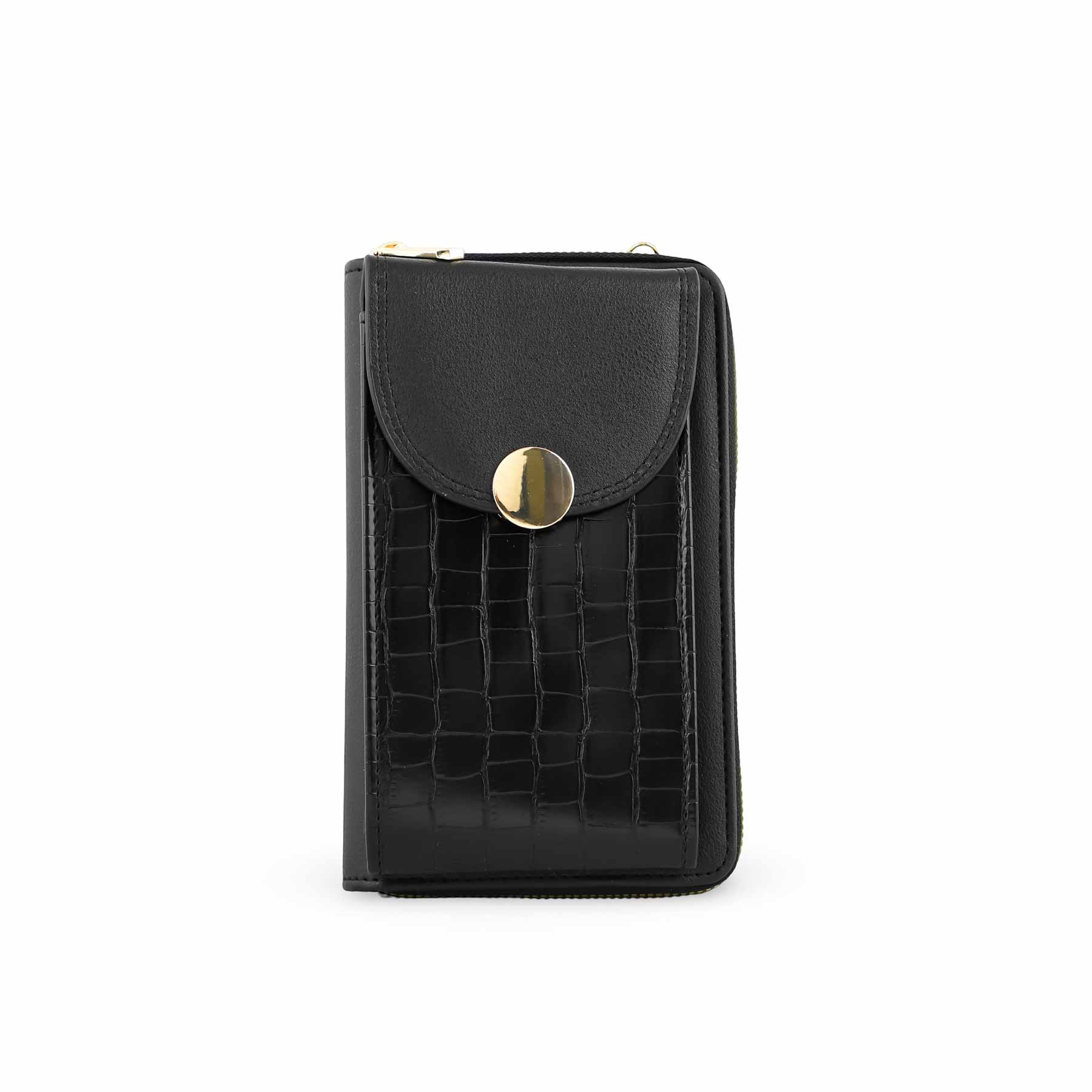 Black Casual Pouch For Ladies P97622 - Image 2