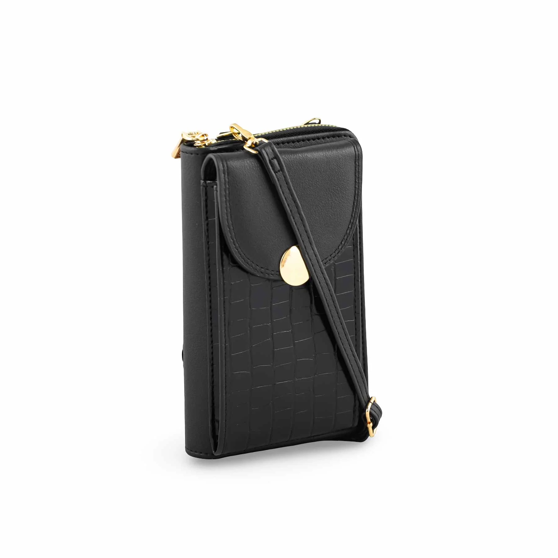 Black Casual Pouch For Ladies P97622 - Image 3