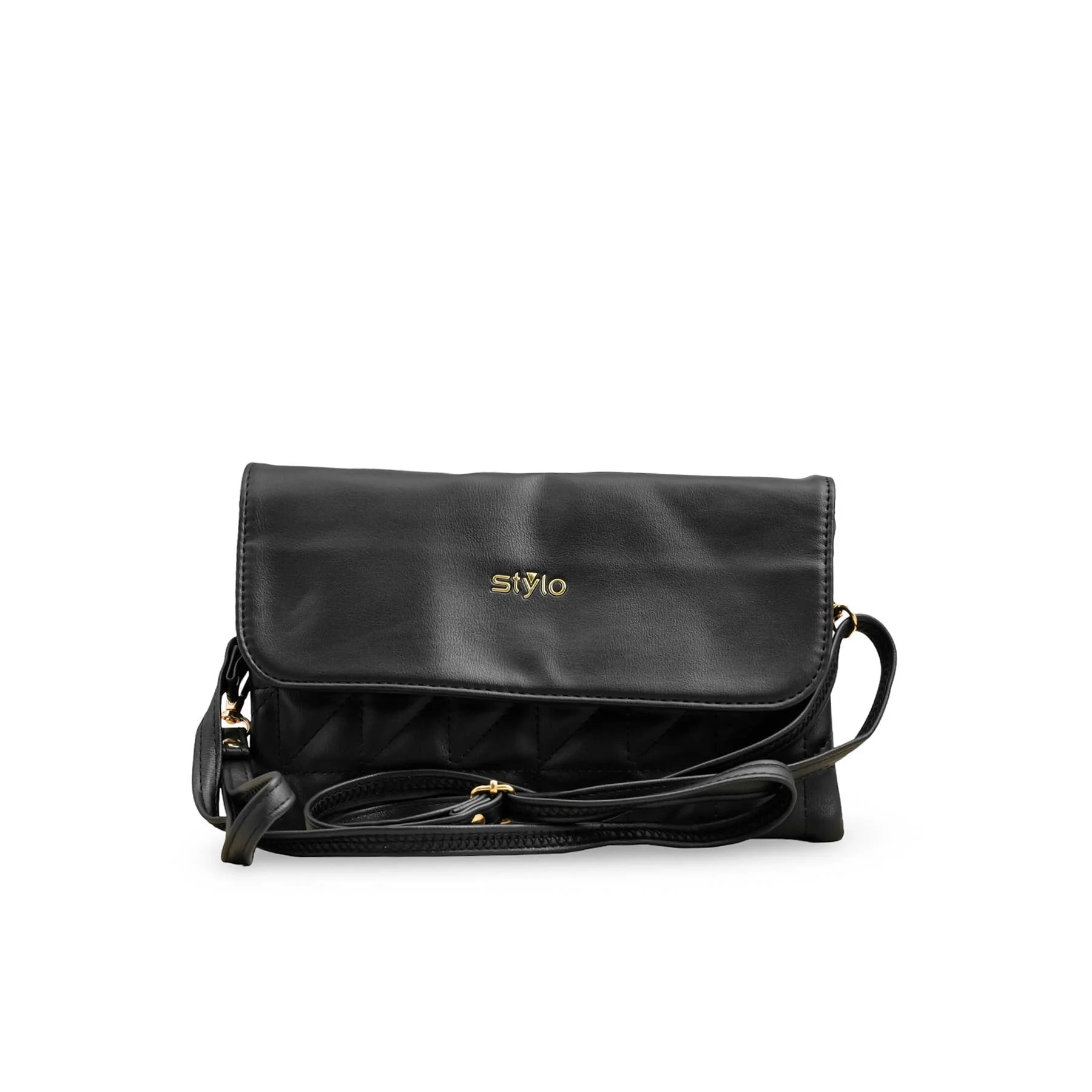 Black Casual Pouch For Ladies P97641 - Image 2