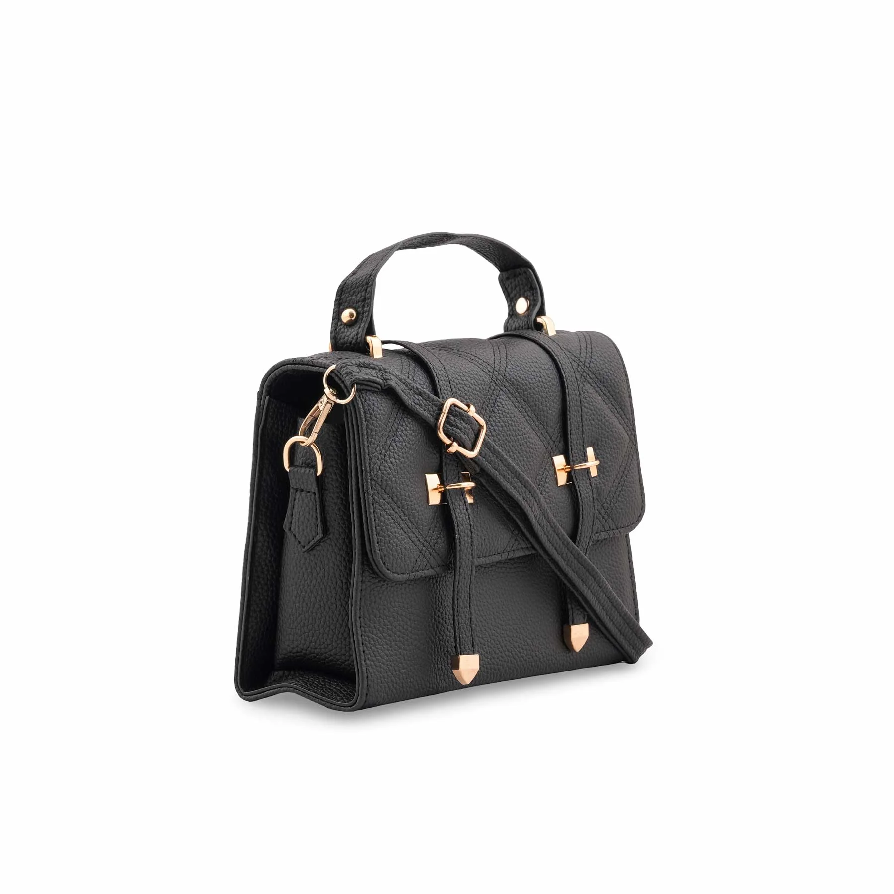 Black Casual Pouch For Ladies P97659 - Image 3