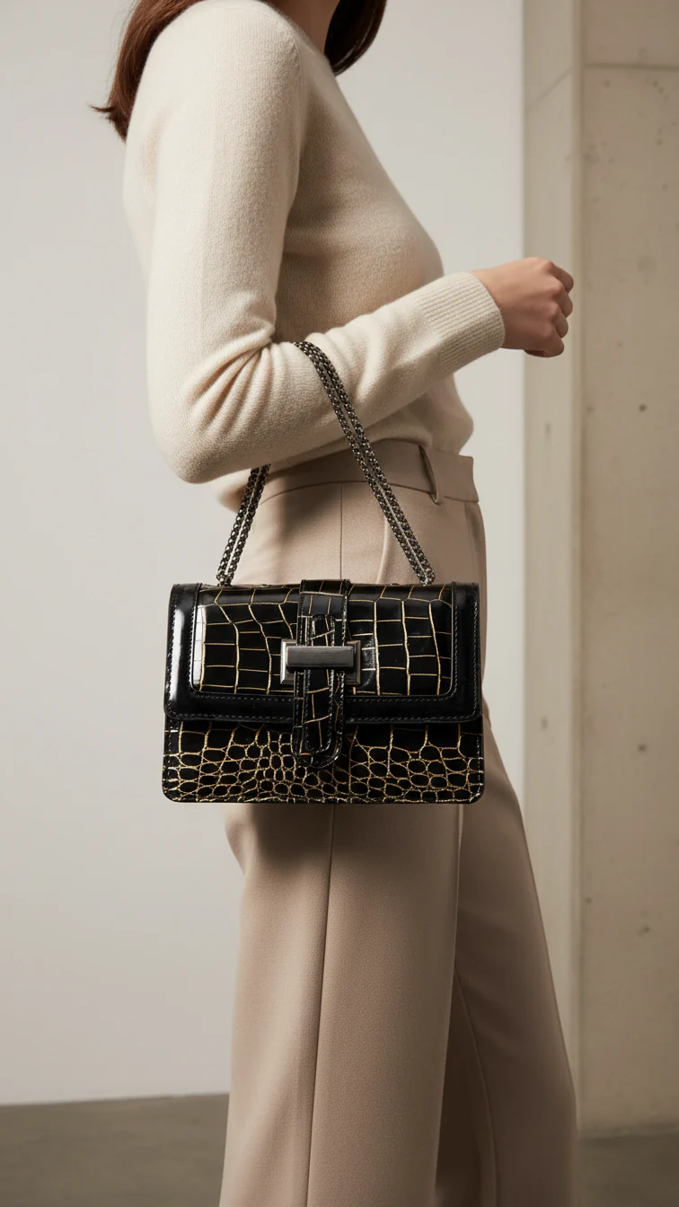 Black Casual Pouch For Ladies P97666