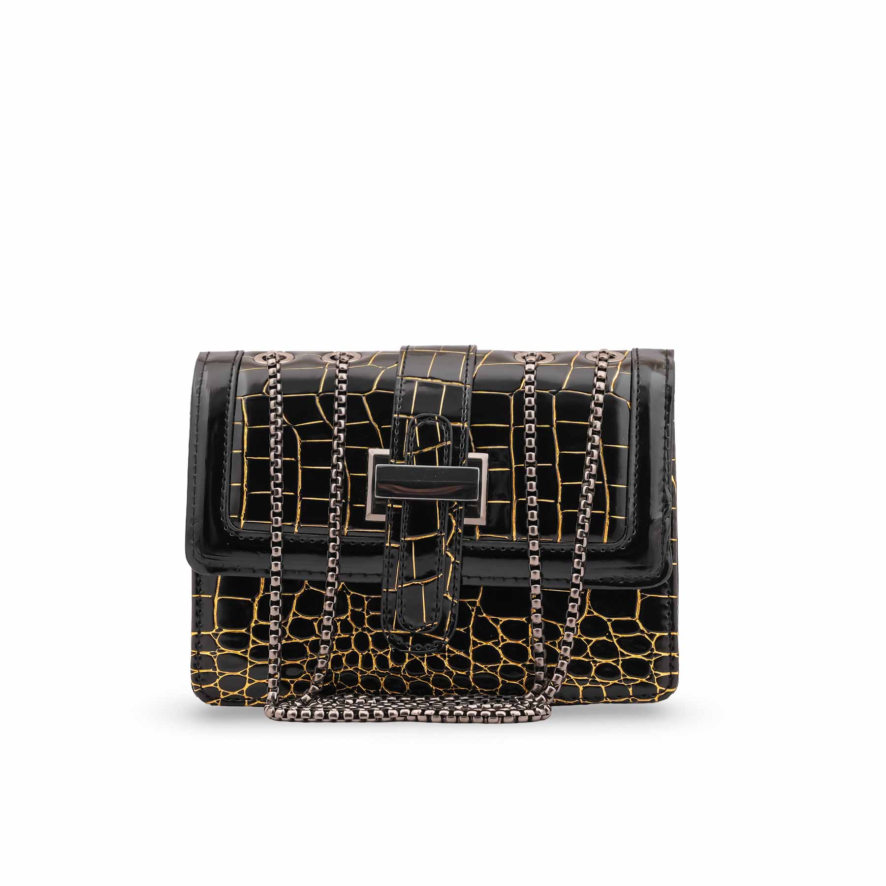 Black Casual Pouch For Ladies P97666 - Image 2