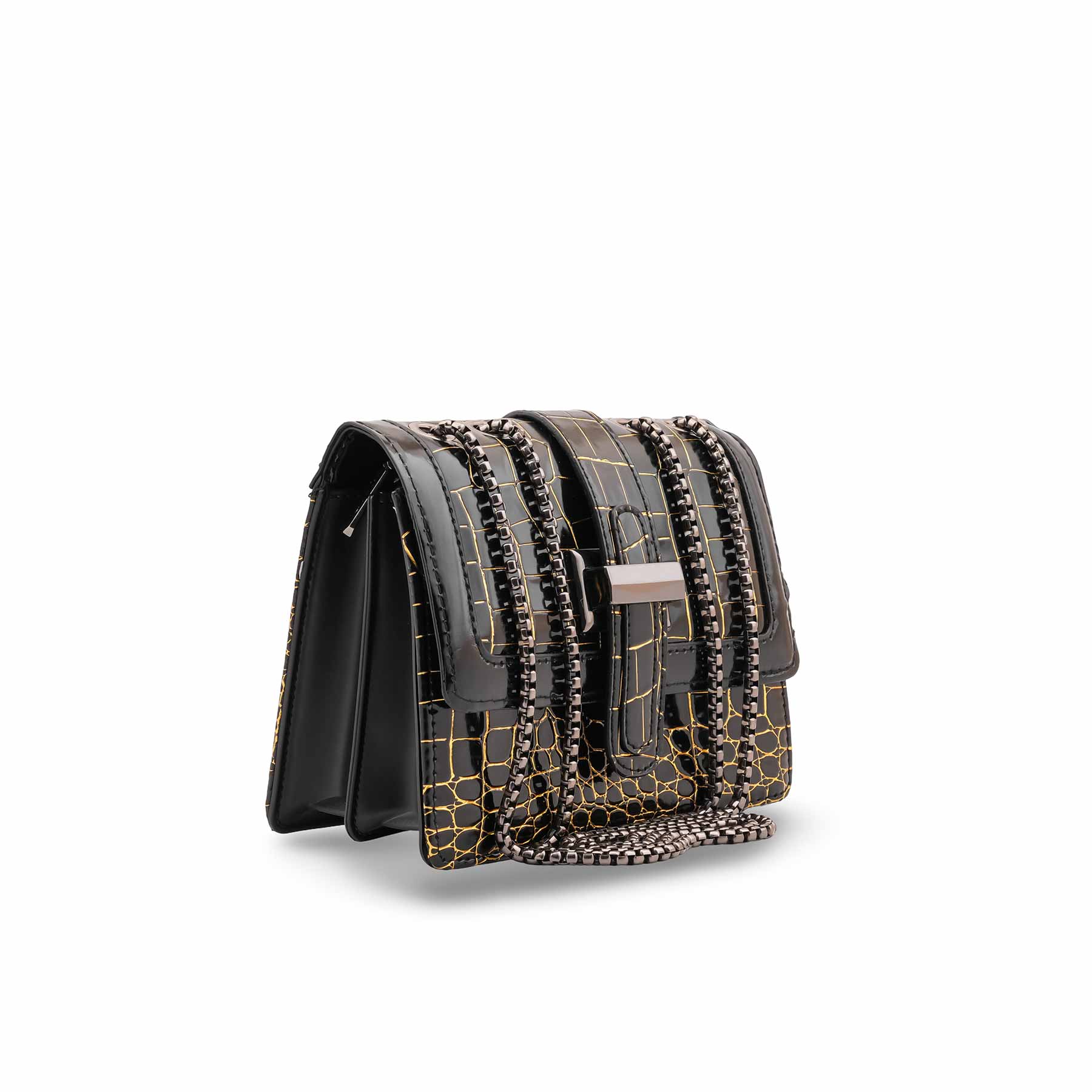 Black Casual Pouch For Ladies P97666 - Image 3
