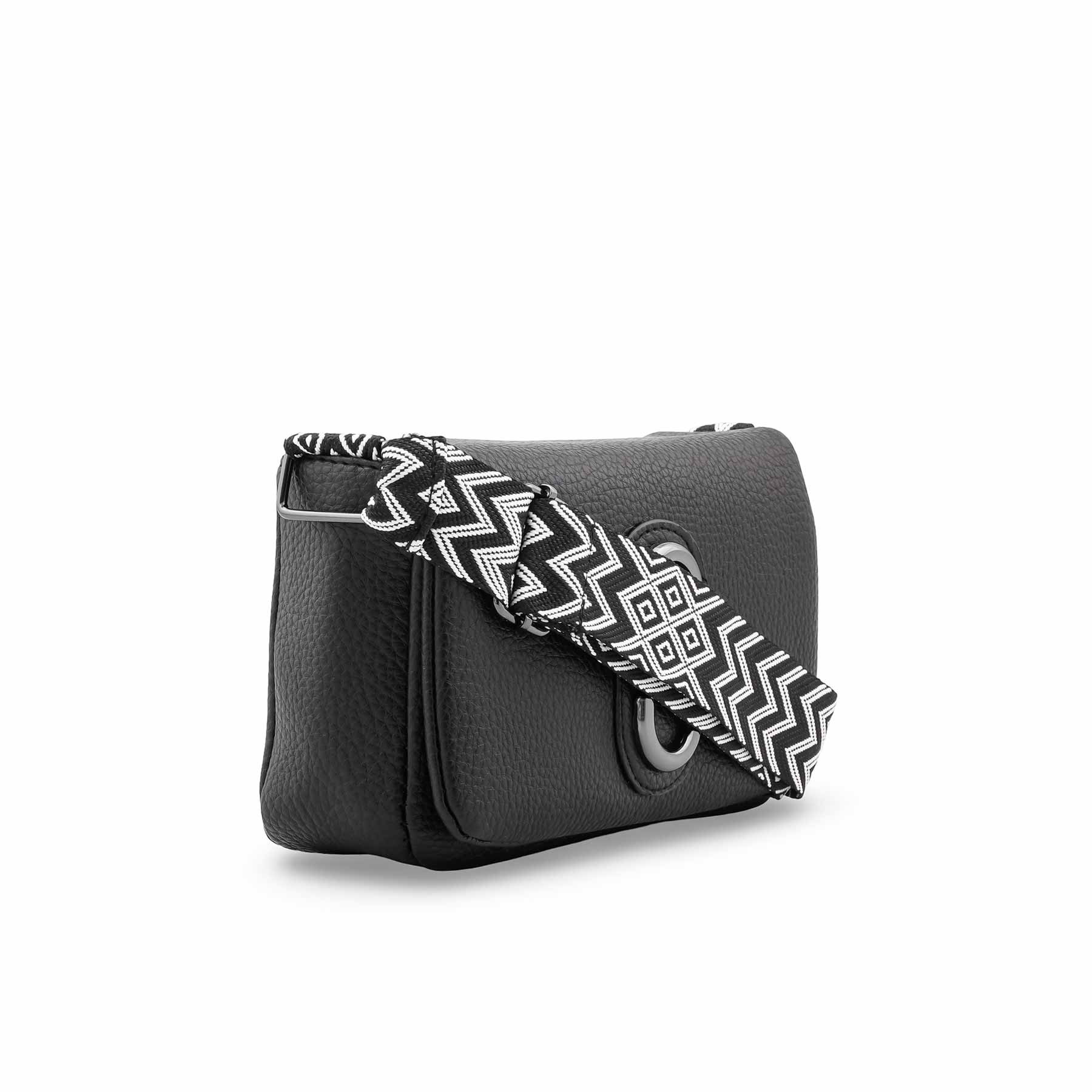 Black Casual Pouch For Ladies P97672 - Image 3