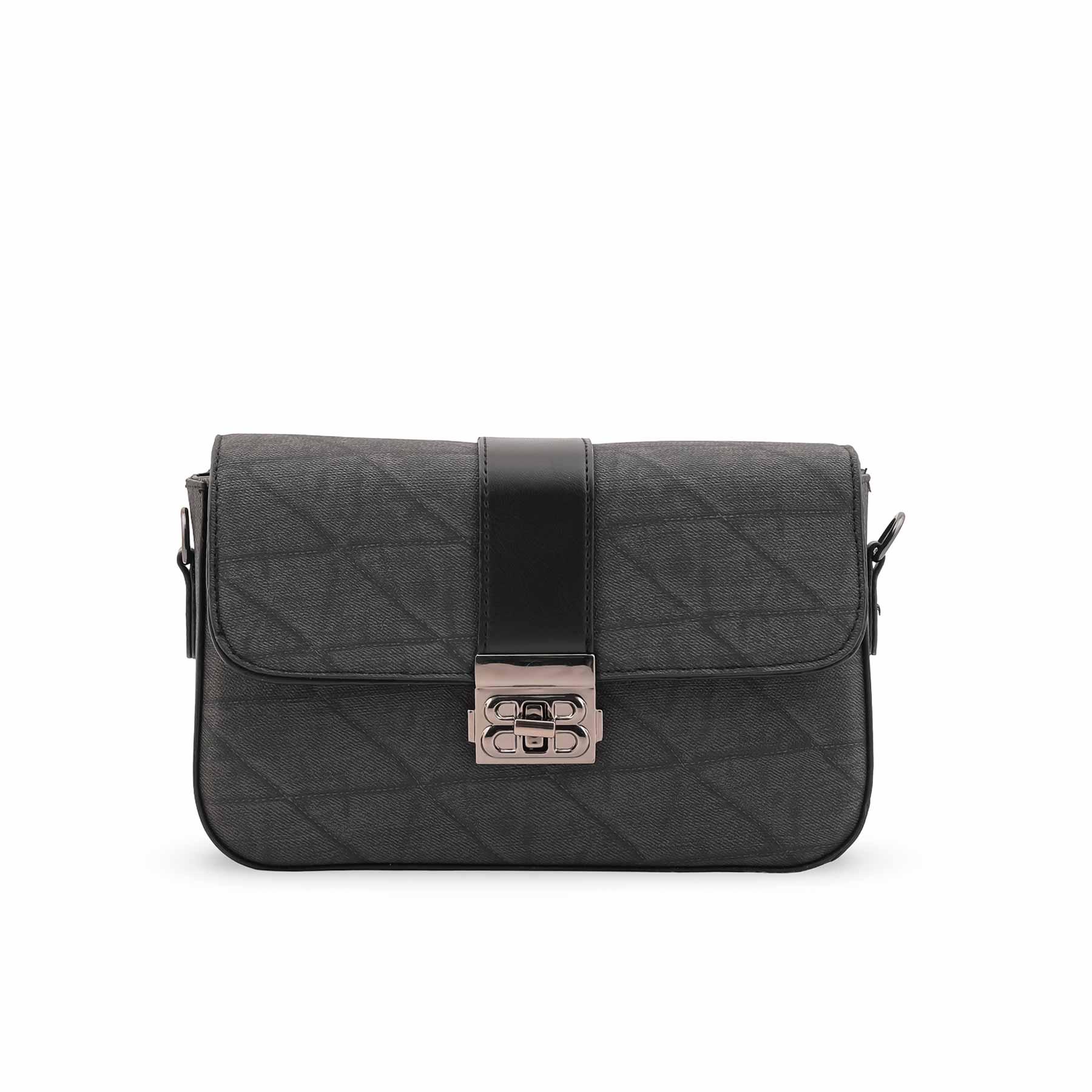Black Casual Pouch For Ladies P97675 - Image 2