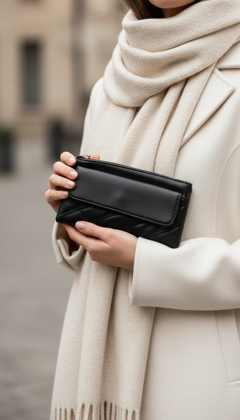 Black Casual Pouch For Ladies P97679