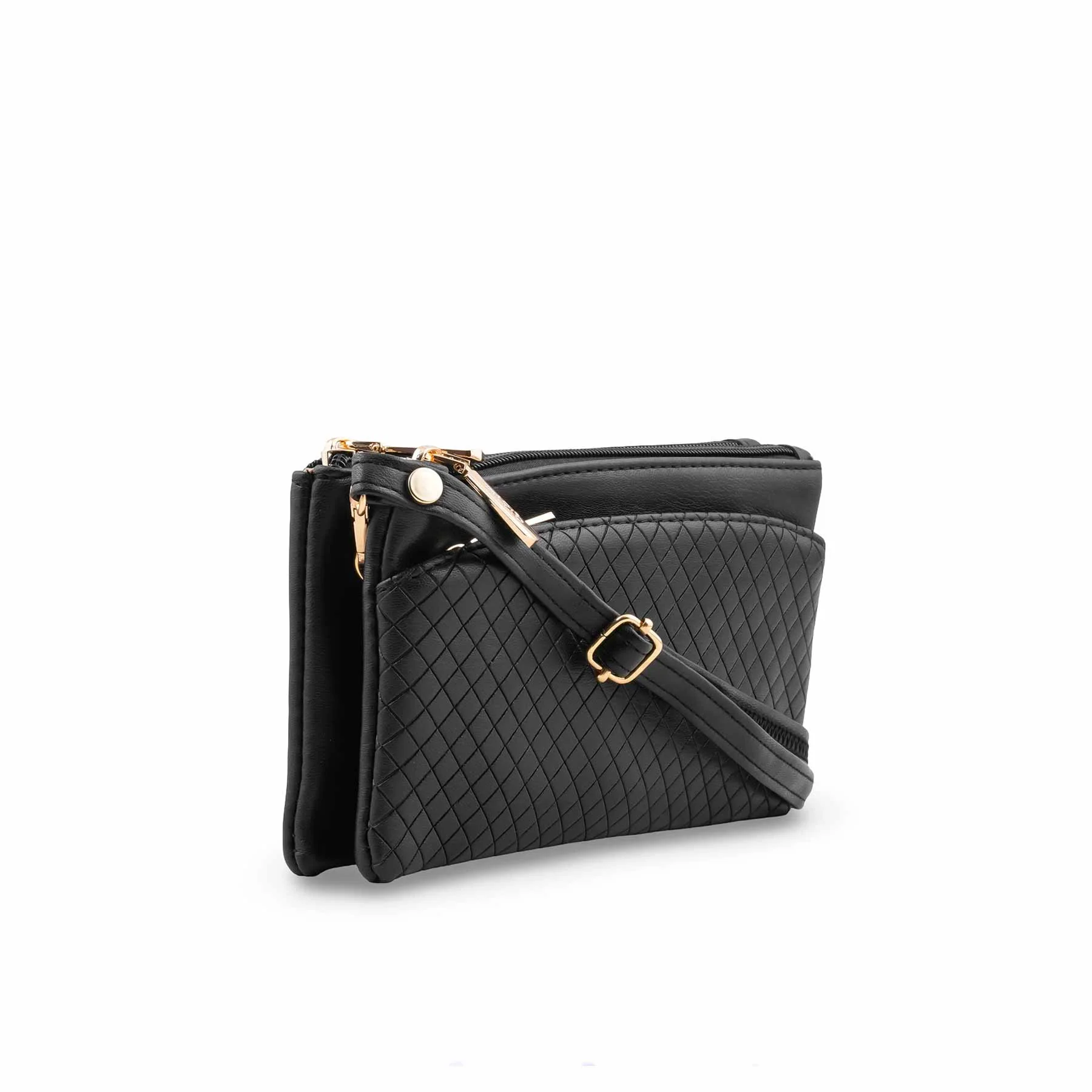 Black Casual Pouch For Ladies P97680 - Image 3