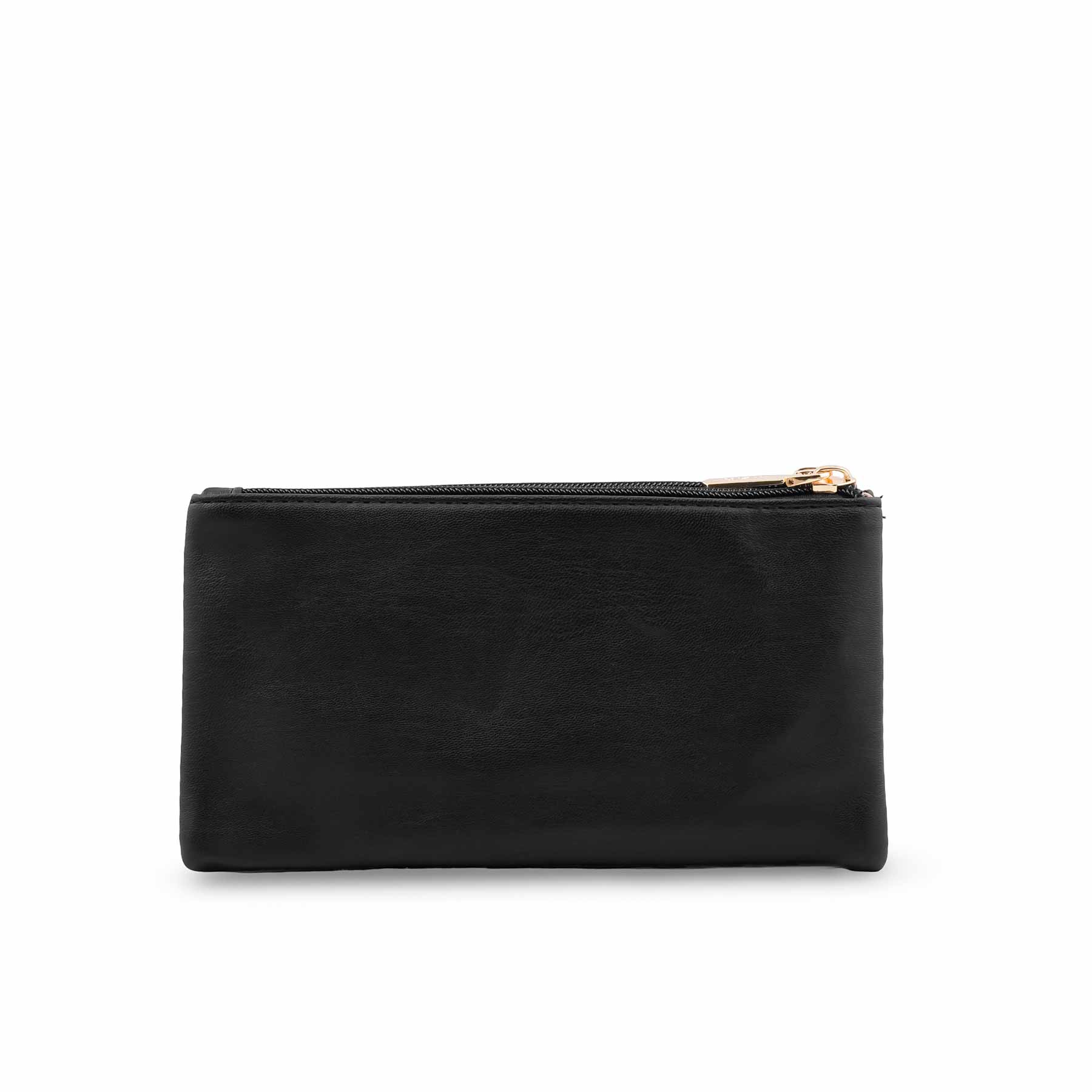 Black Casual Pouch For Ladies P97680 - Image 4