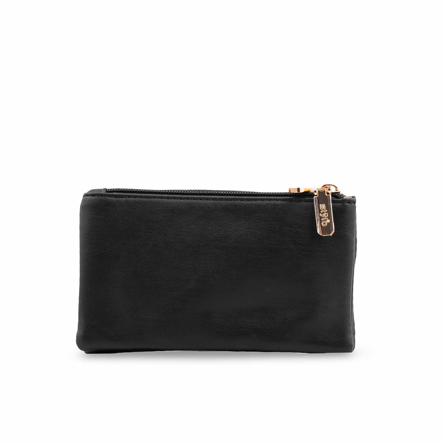 Black Casual Pouch For Ladies P97682 - Image 4