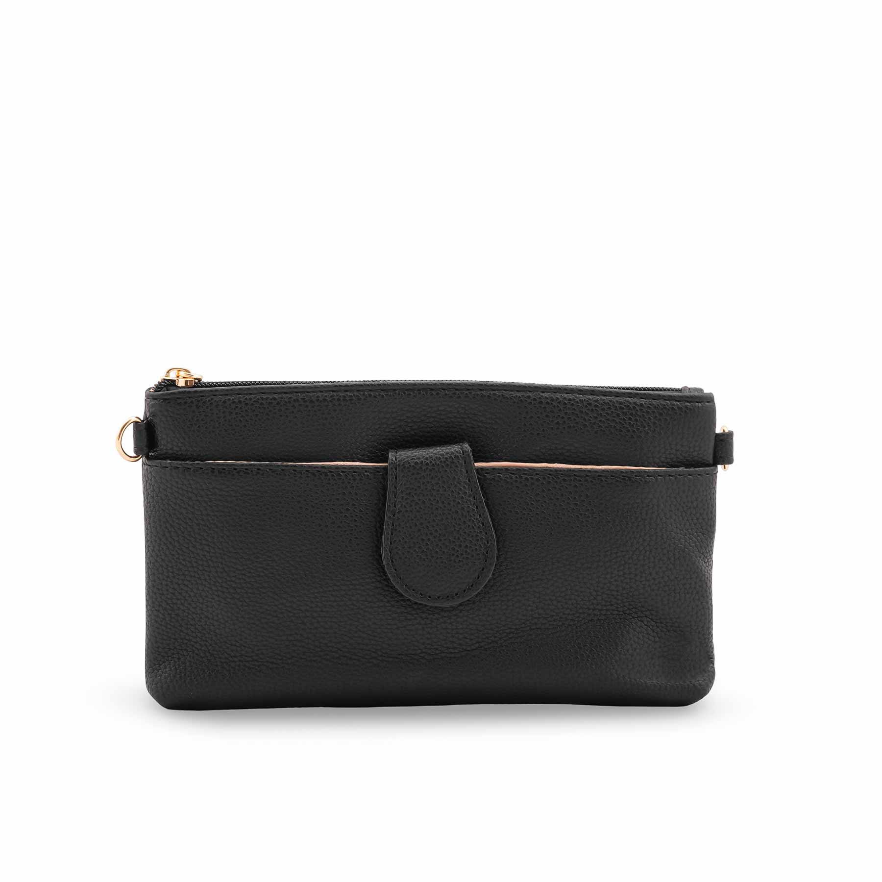 Black Casual Pouch For Ladies P97689 - Image 2