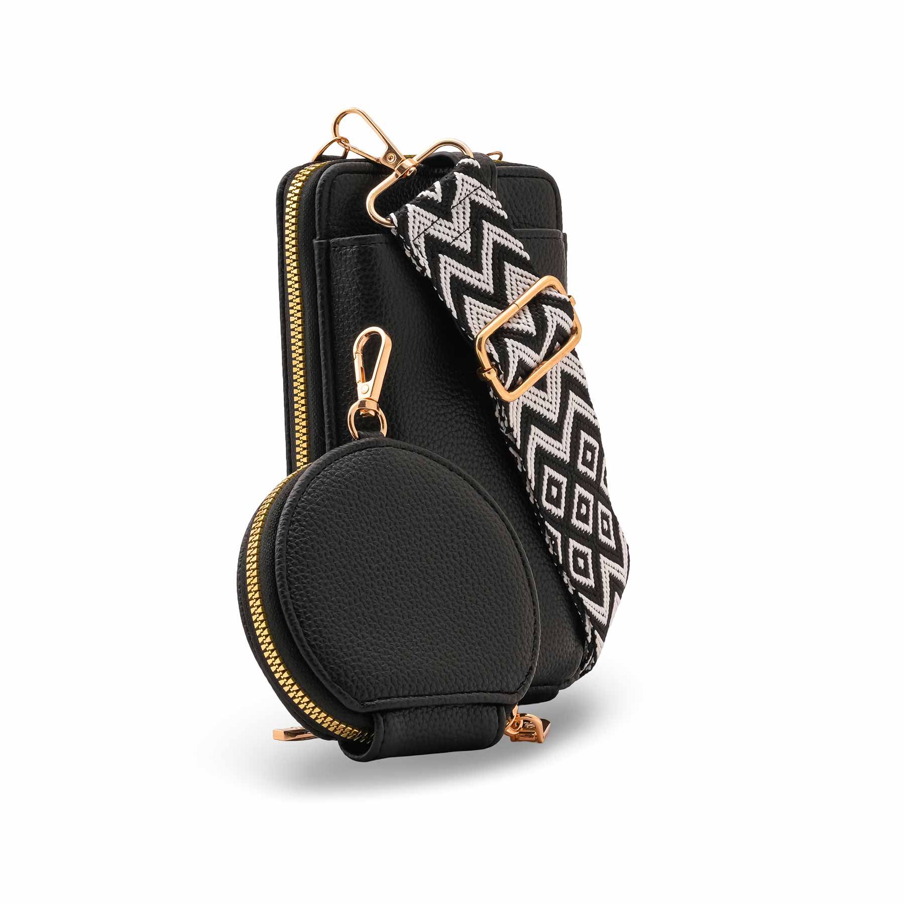 Black Casual Pouch For Ladies P97698 - Image 3