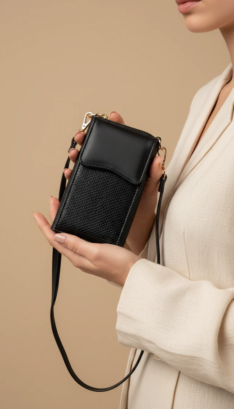 Black Casual Pouch For Women P97714