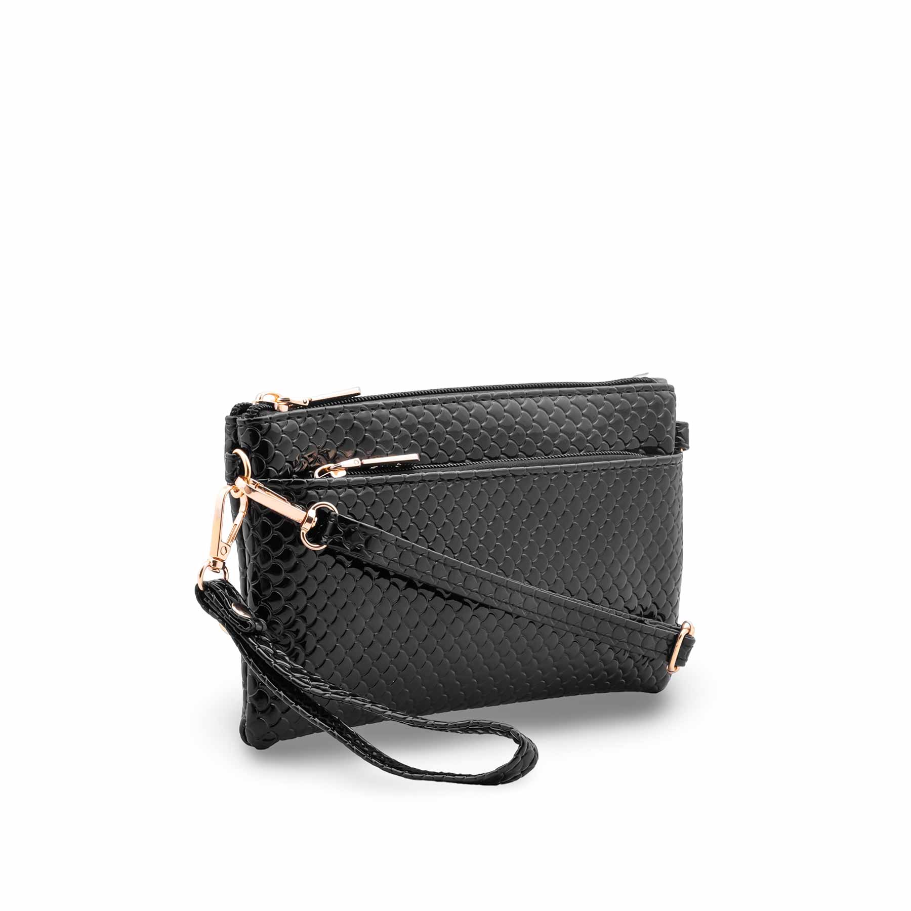 Black Casual Pouch For Women P97735 - Image 3