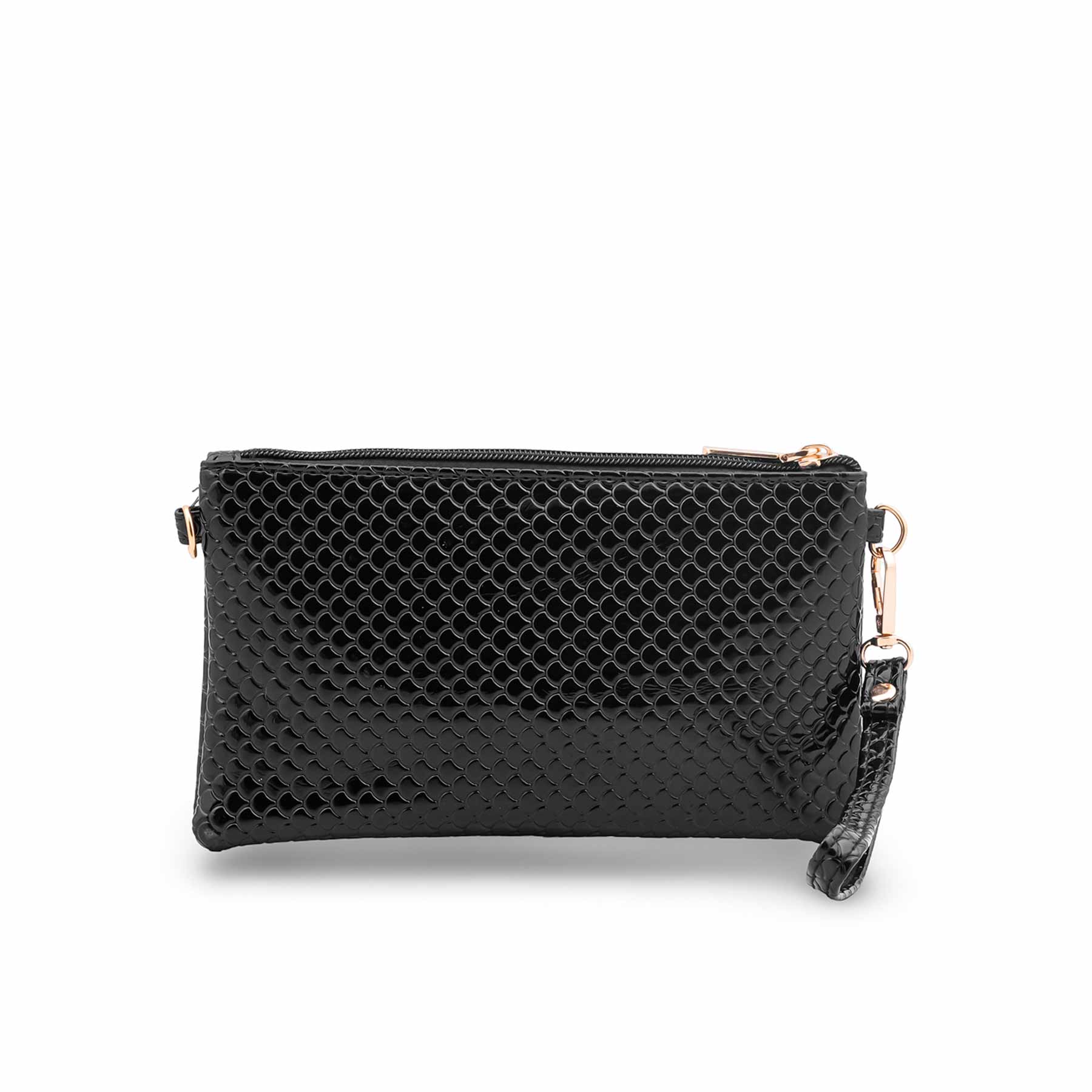 Black Casual Pouch For Women P97735 - Image 4