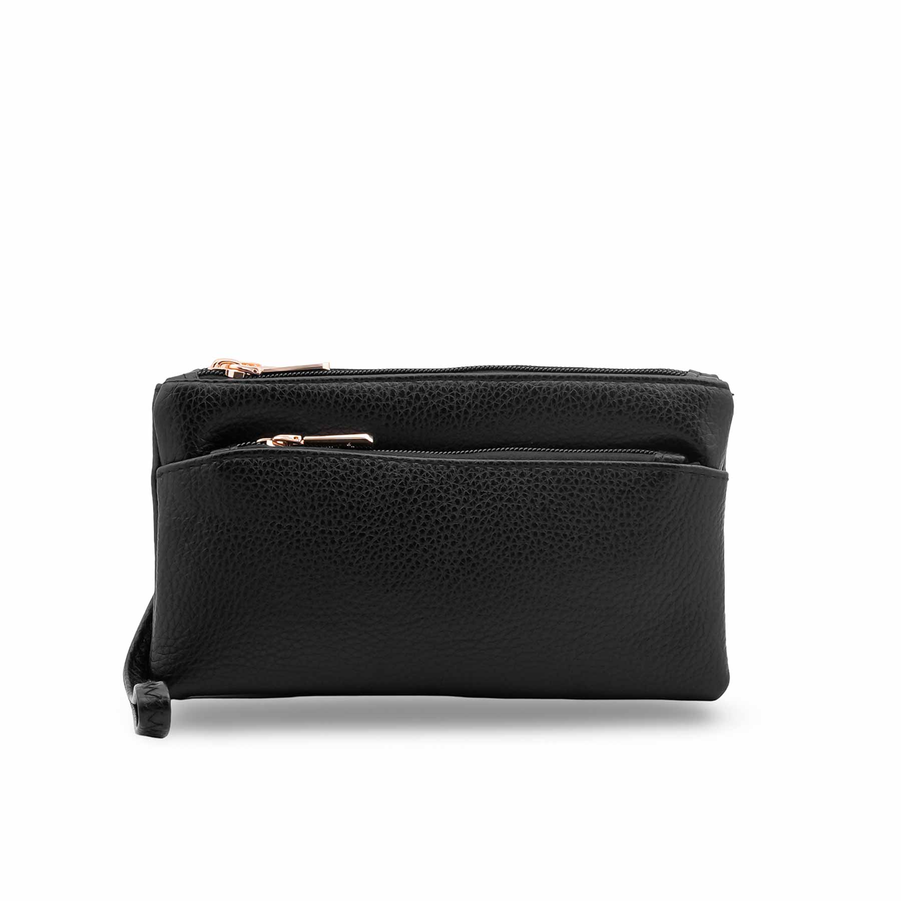 Black Casual Pouch For Women P97743 - Image 2