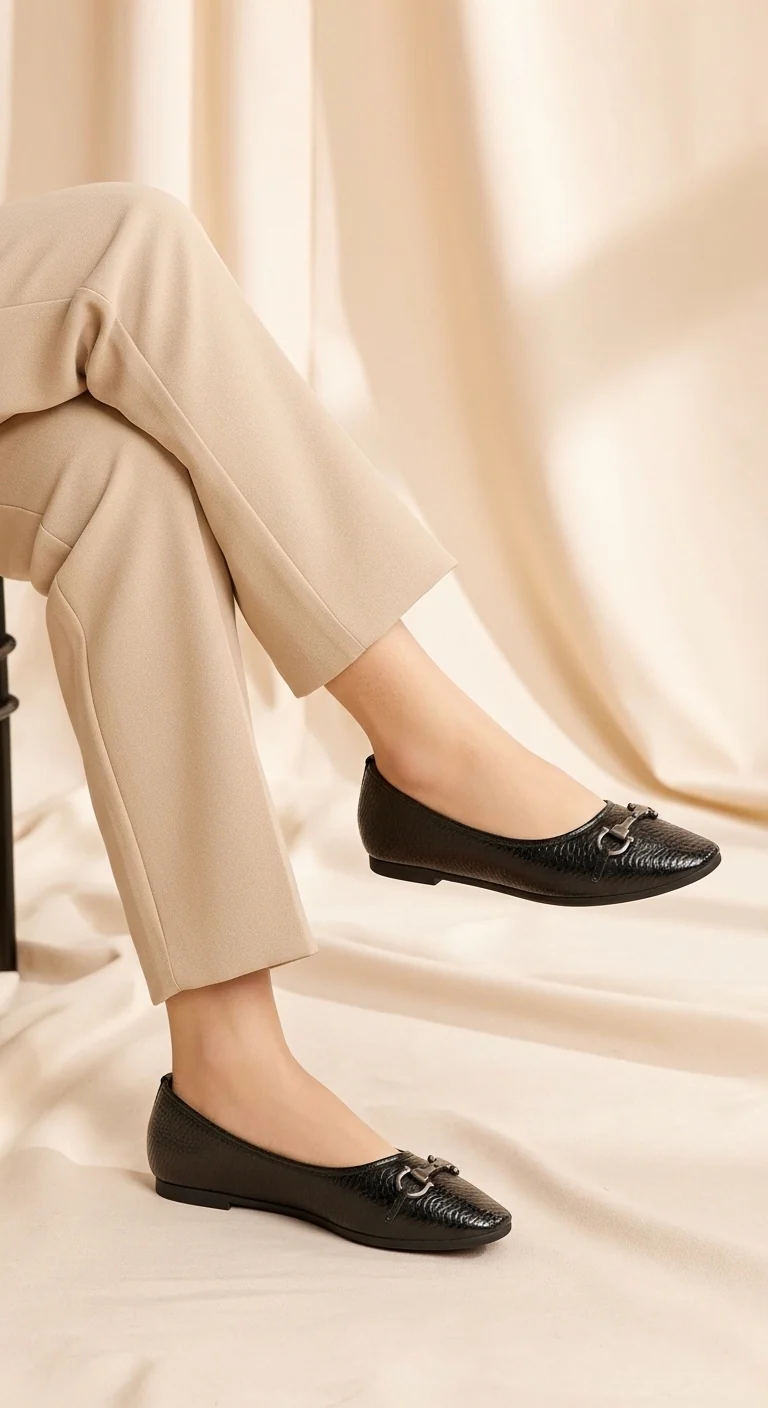 Black Casual Pumps For Women WN1386 - Image 2