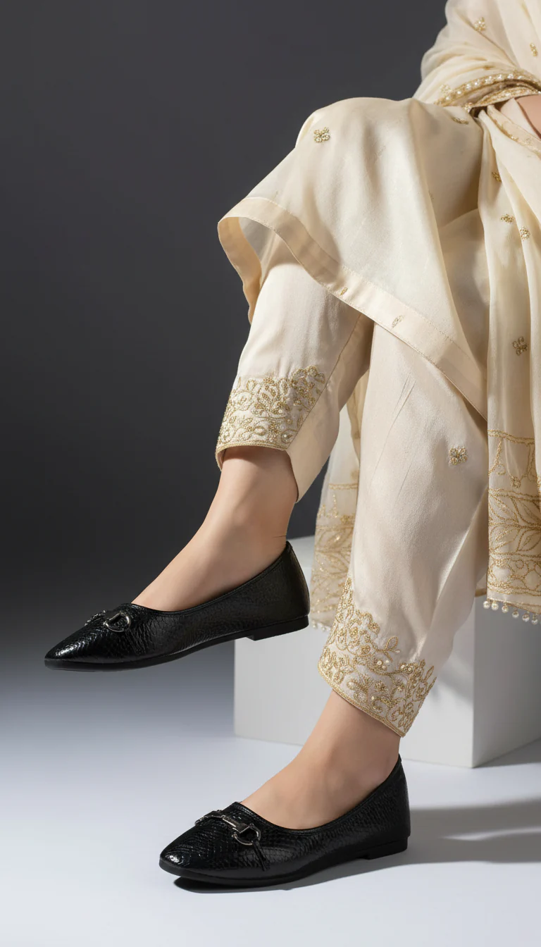 Black Casual Pumps For Women WN1386 - Image 4