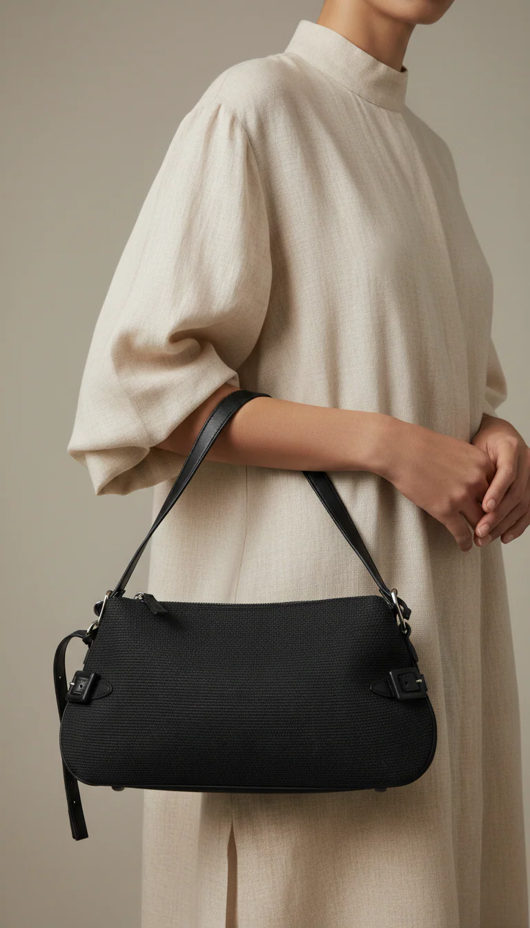 Black Casual Shoulder Bag For Women P55818