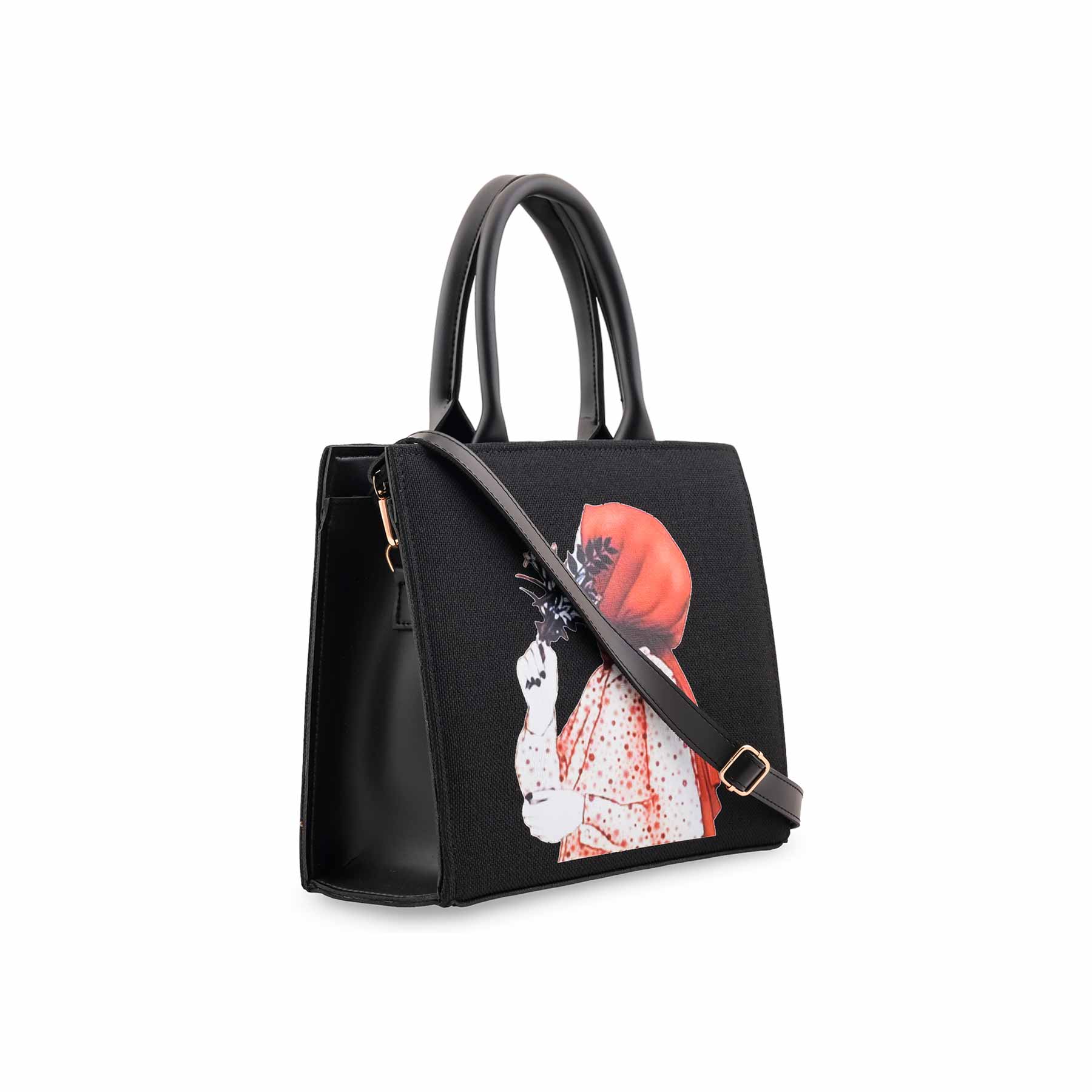 Black Casual Shoulder Bag P56255 - Image 3
