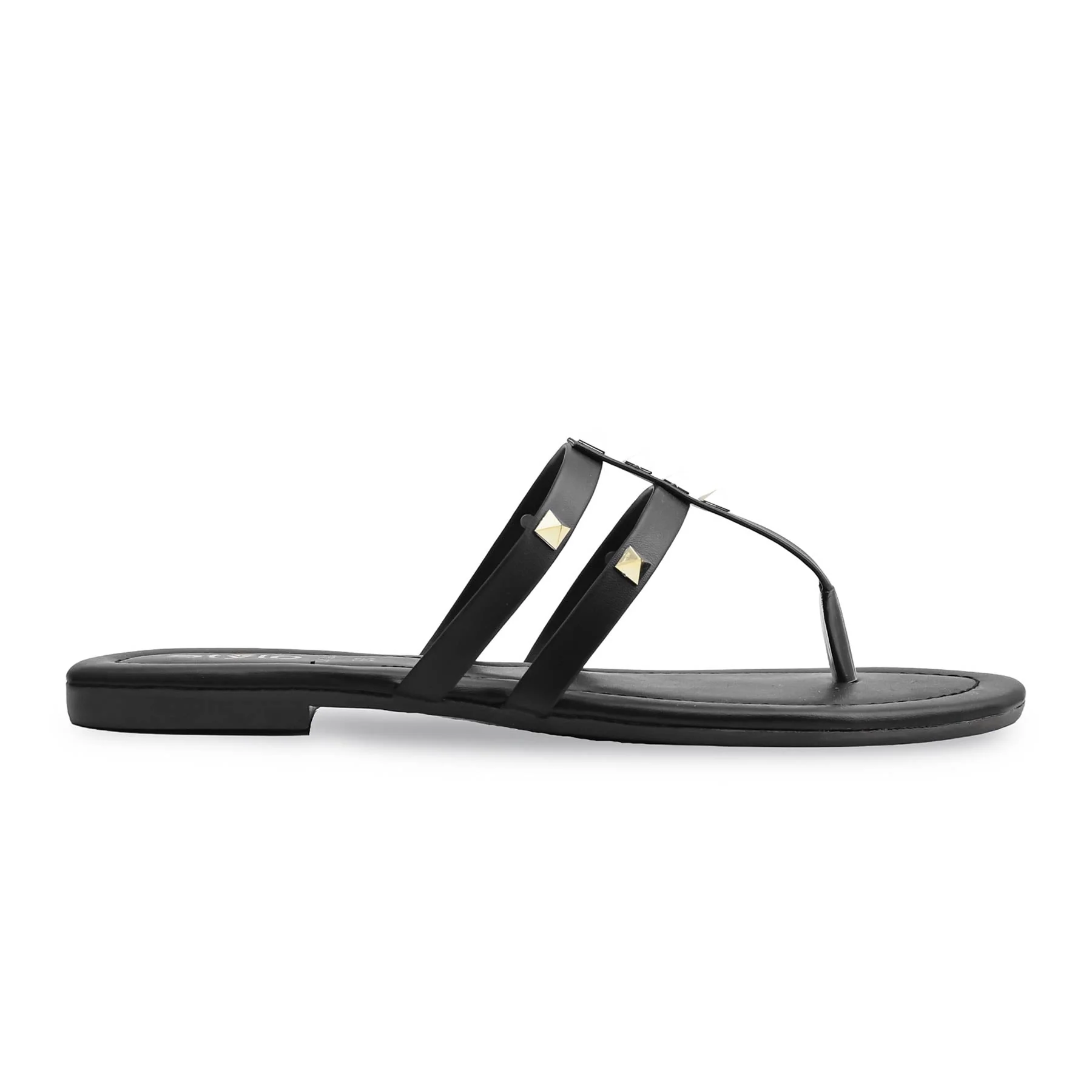Black Casual Chappal CL1893 - Image 2