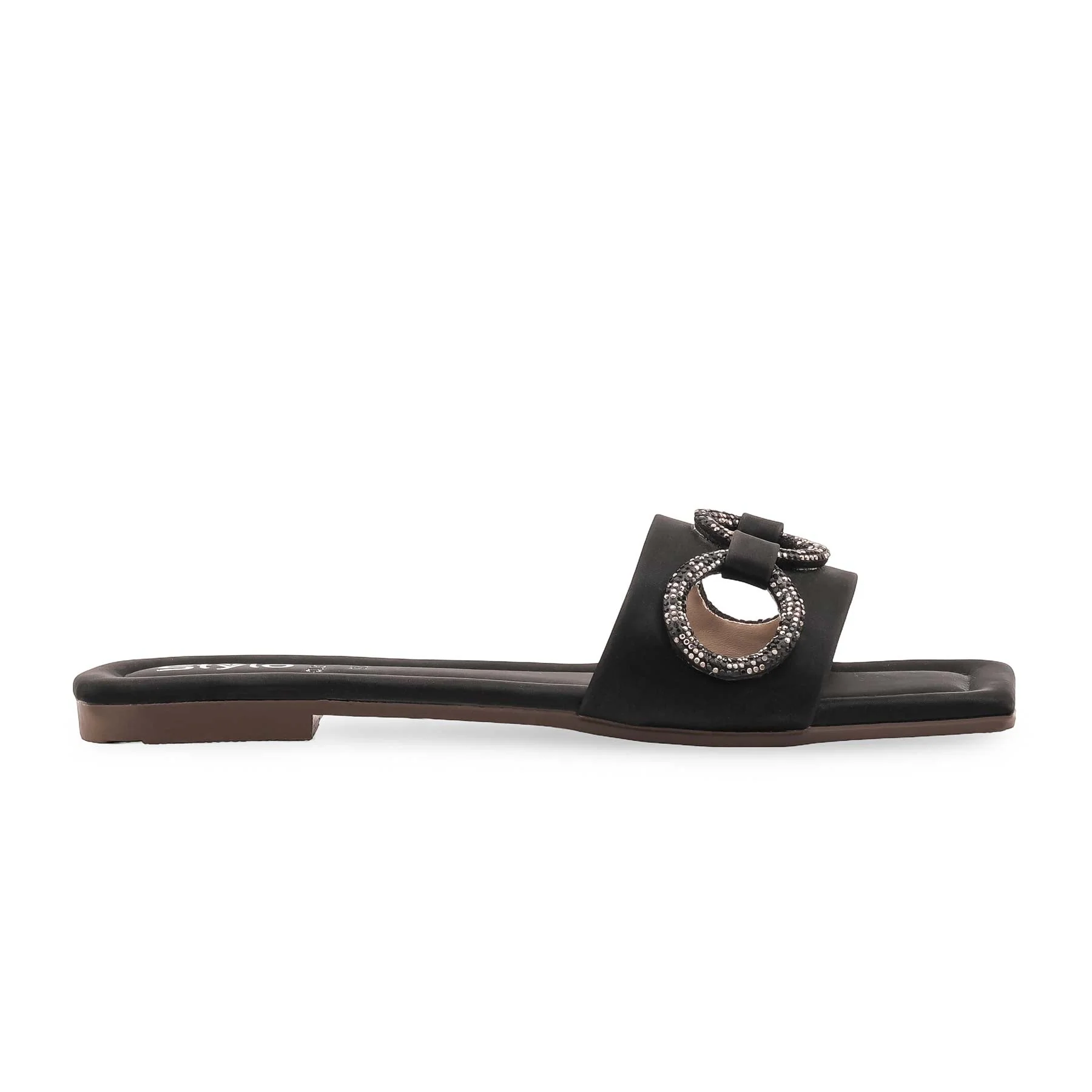 Black Casual Slipper For Ladies CL2184 - Image 2