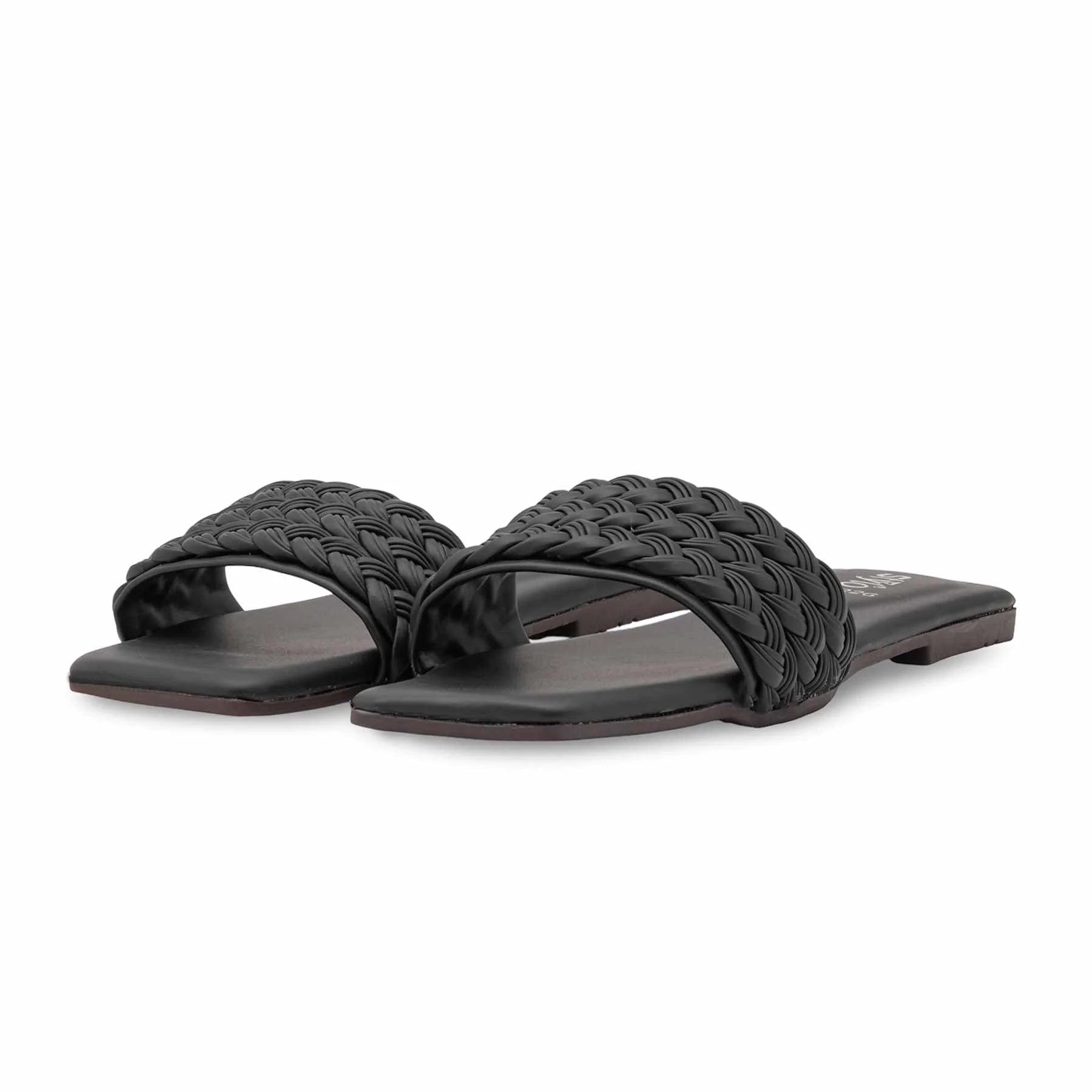 Black Casual Slipper For Ladies CL2226 - Image 3
