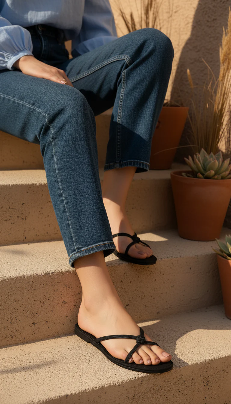 Black Casual Slipper For Ladies CL2287