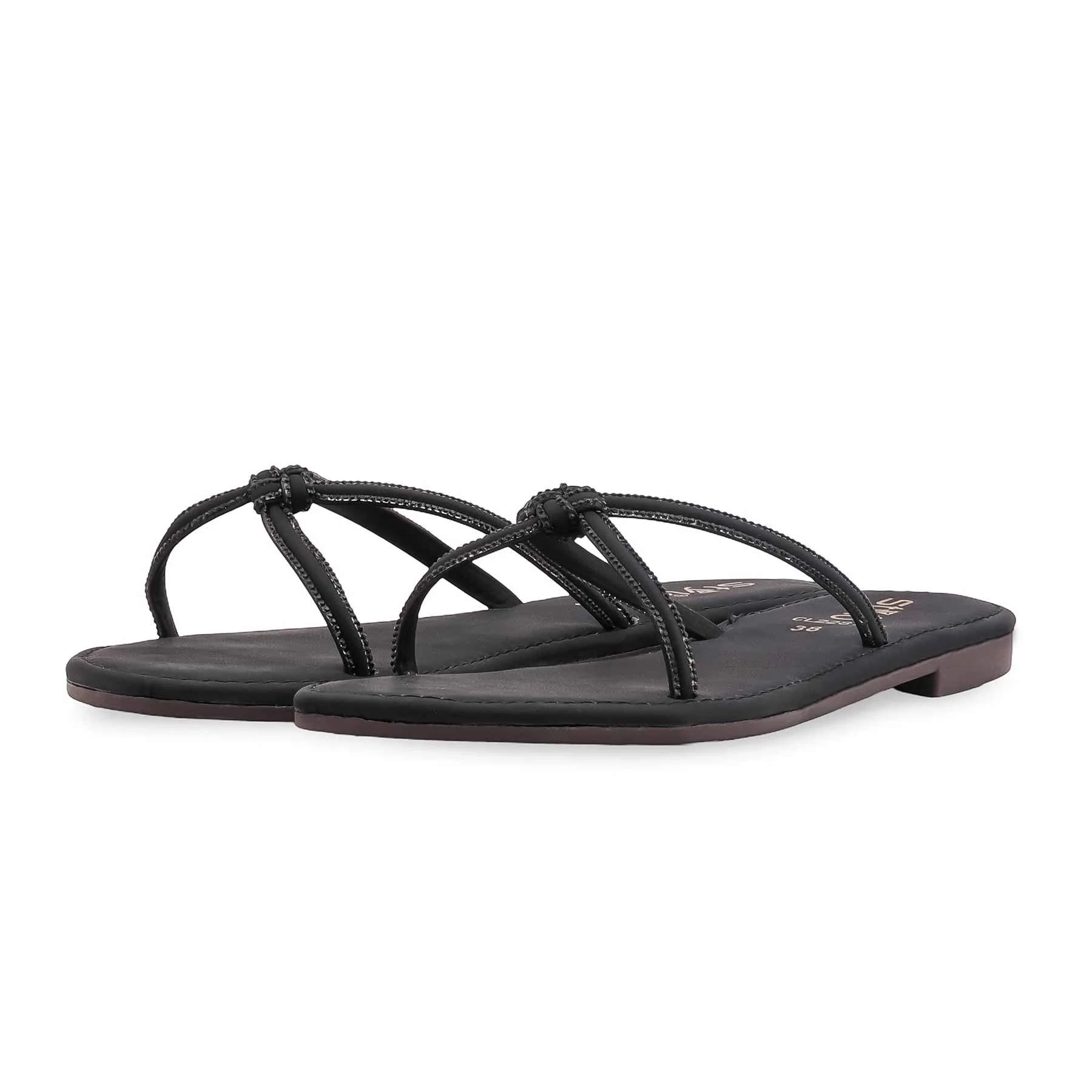 Black Casual Slipper For Ladies CL2287 - Image 3