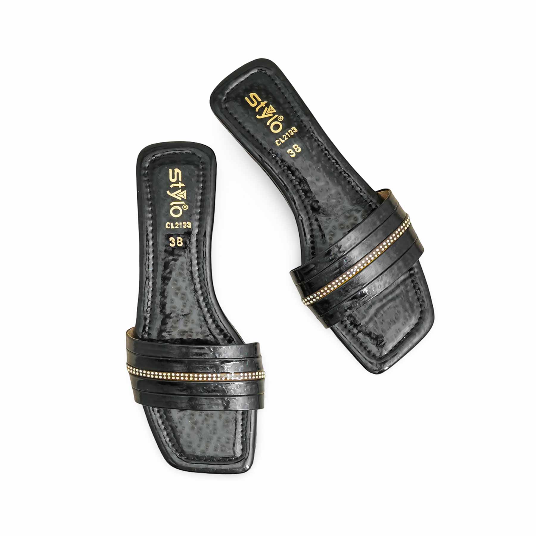 Black Casual Slipper For Women CL2133 - Image 5