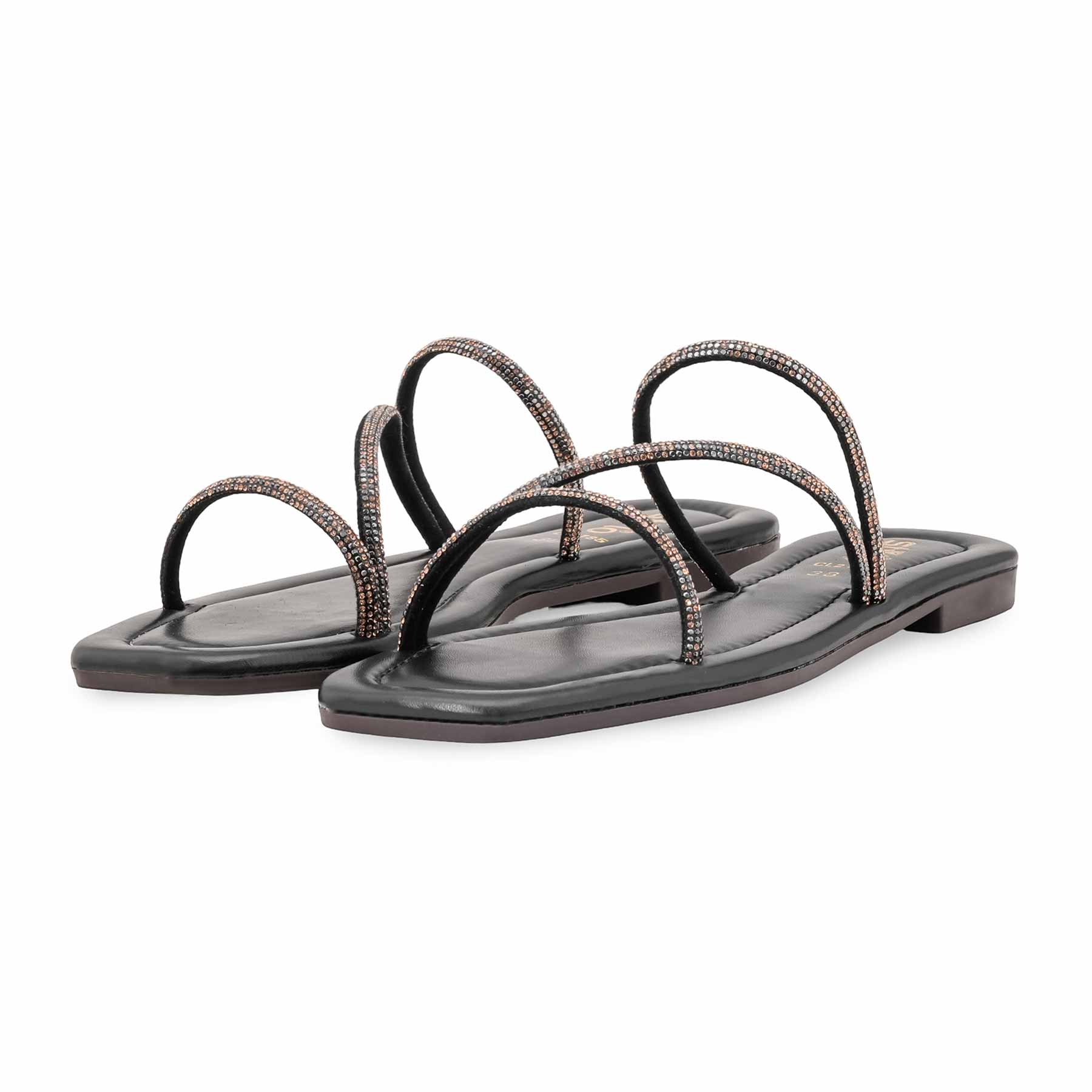 Black Casual Slipper For Women CL2185 - Image 3