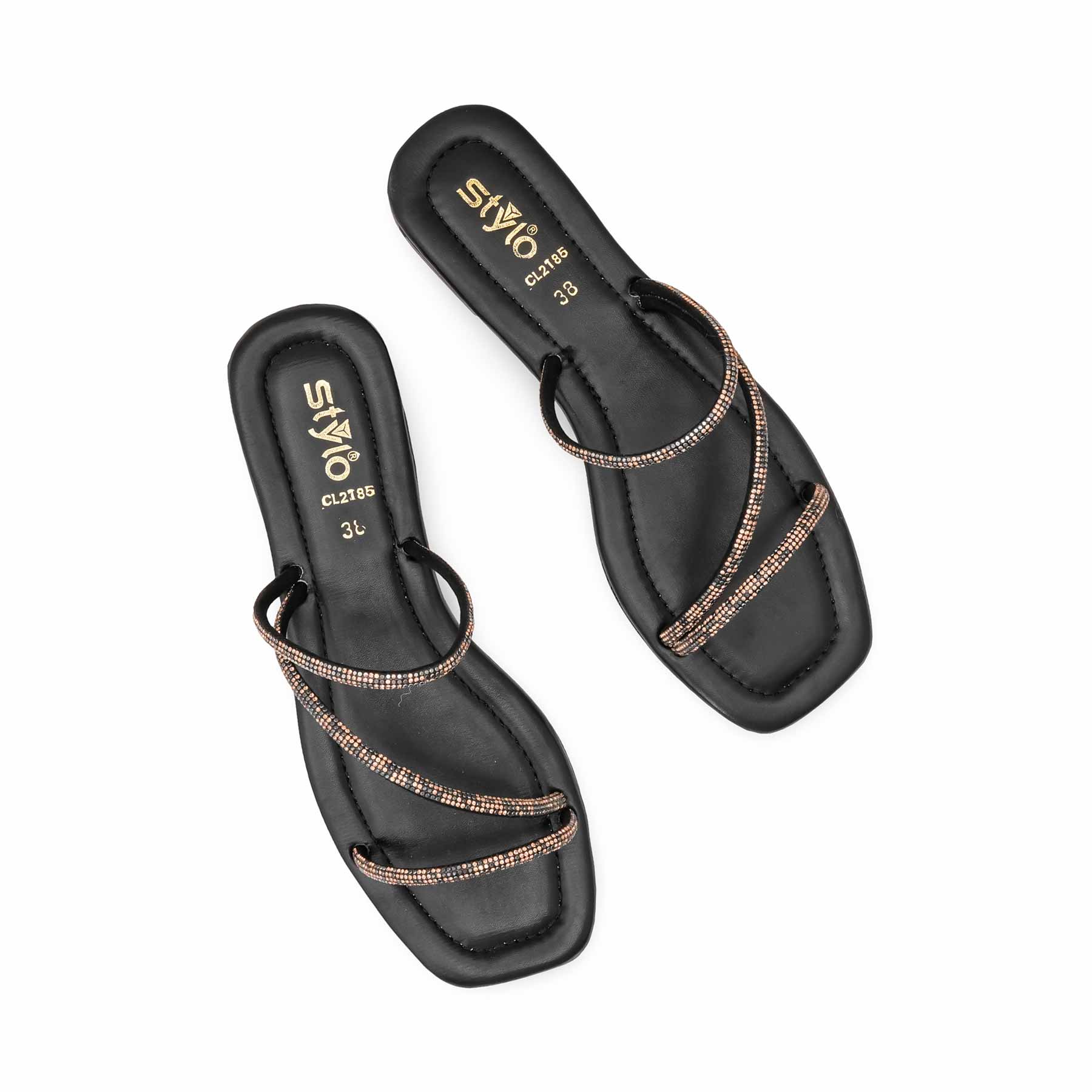 Black Casual Slipper For Women CL2185 - Image 5