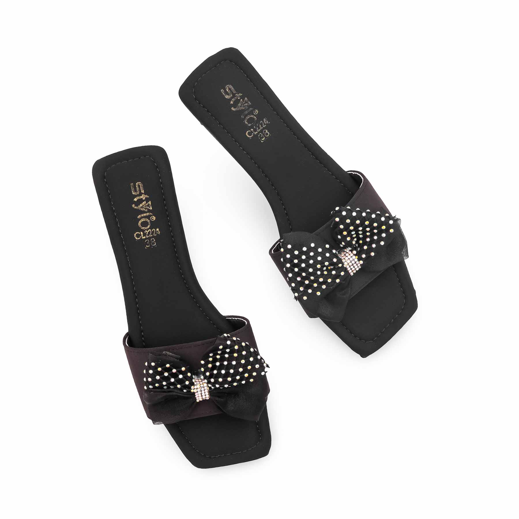 Black Casual Slipper For Women CL2224 - Image 5