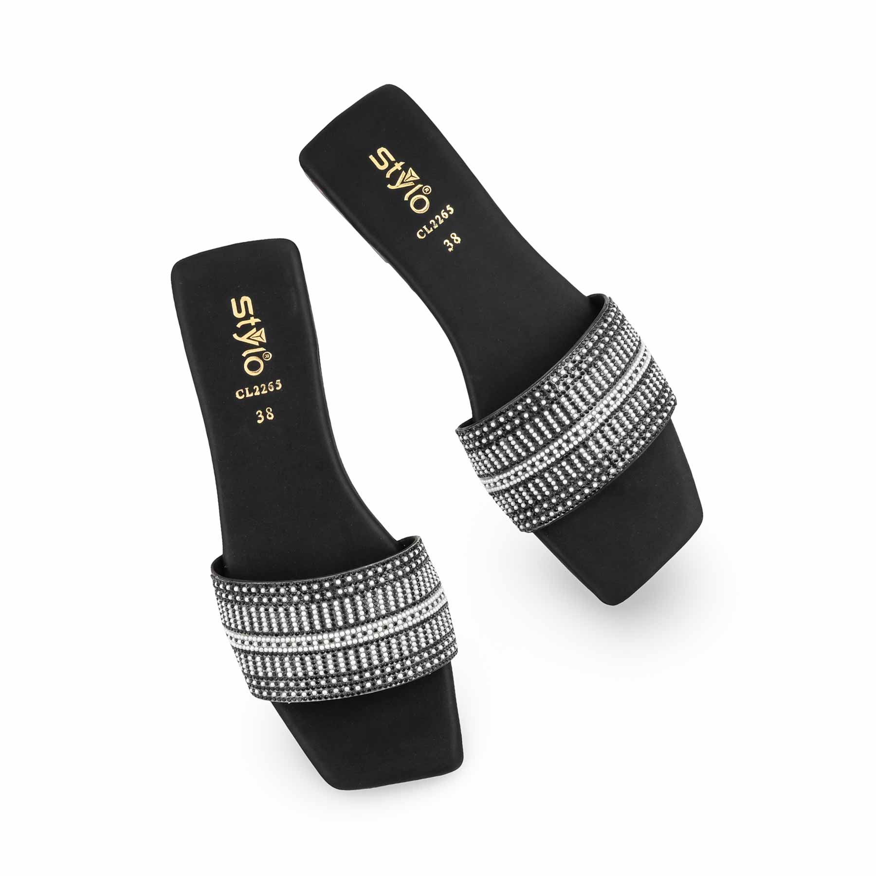 Black Casual Slipper For Women CL2265 - Image 5