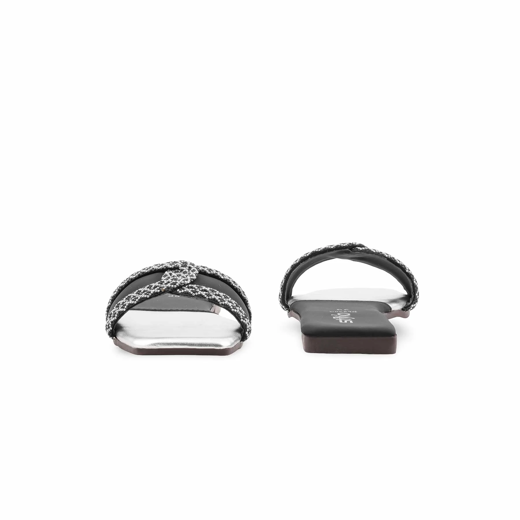 Black Casual Slipper For Women CL2302 - Image 4
