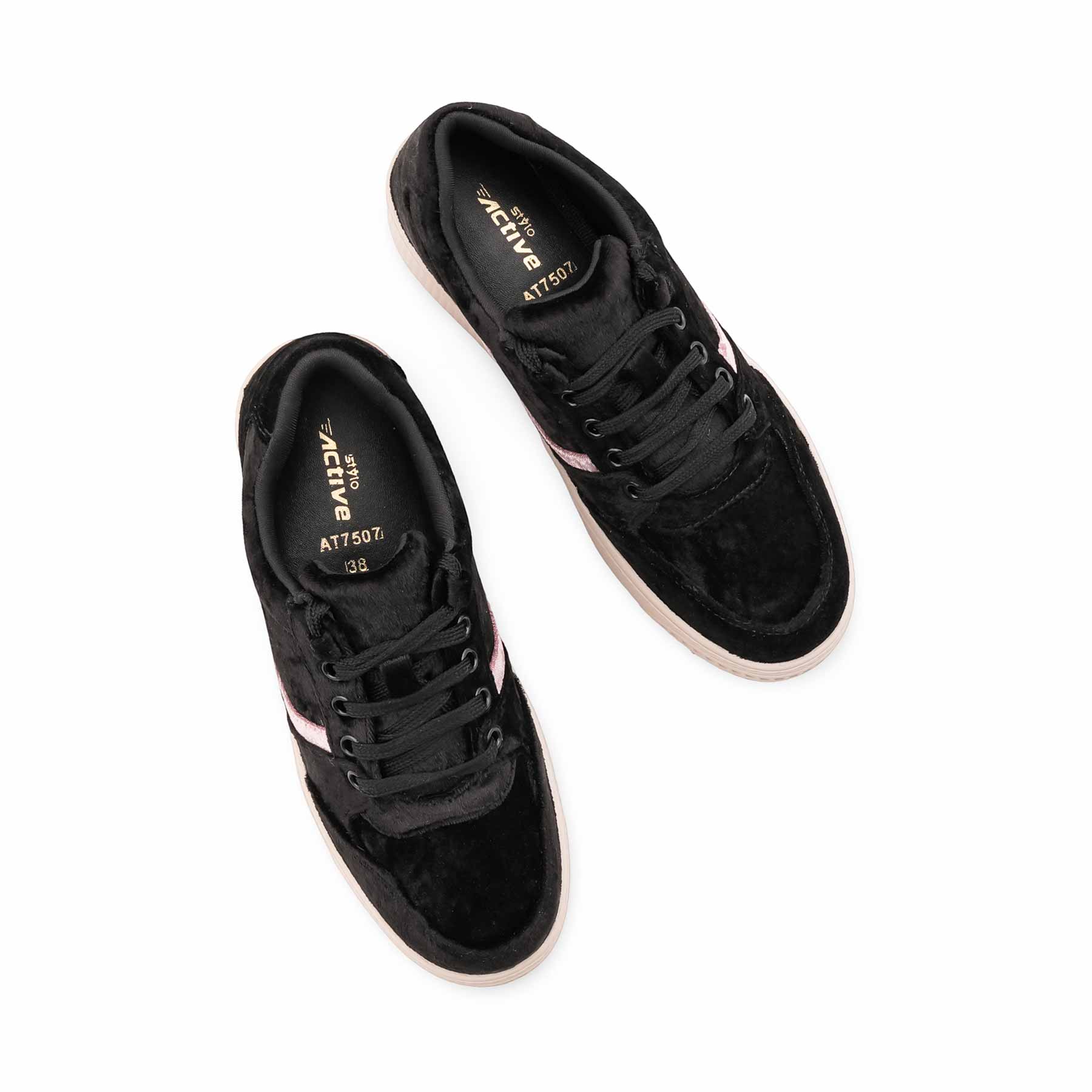 Black Casual Sneaker For Ladies AT7507 - Image 5