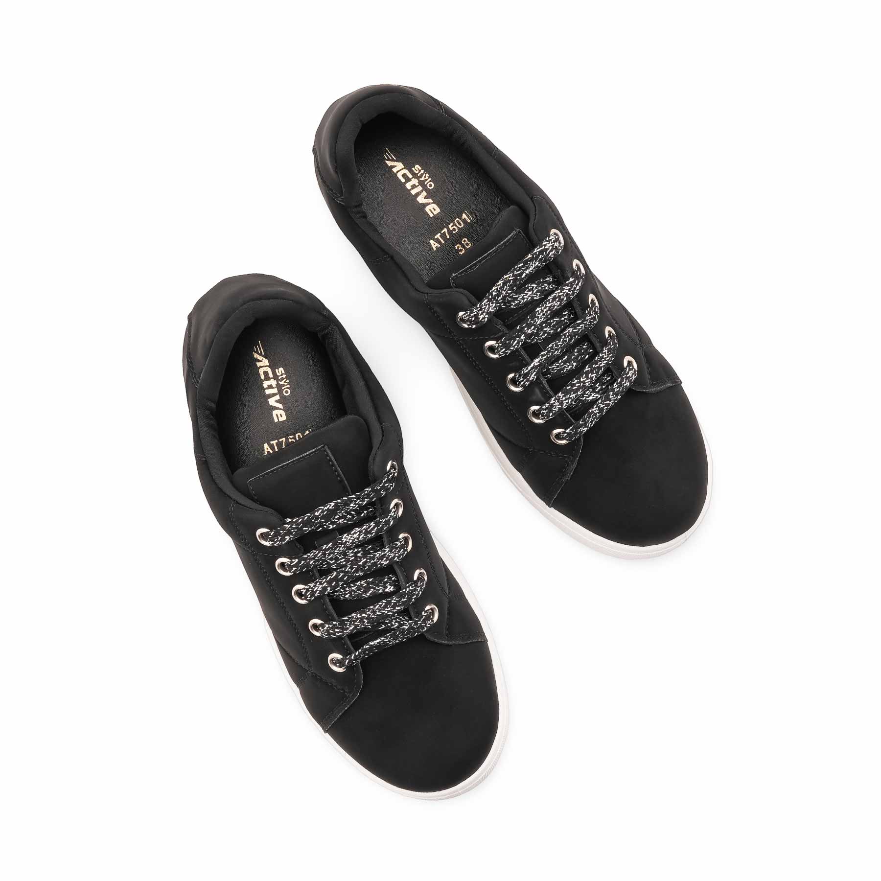 Black Casual Sneaker For Women AT7501 - Image 5
