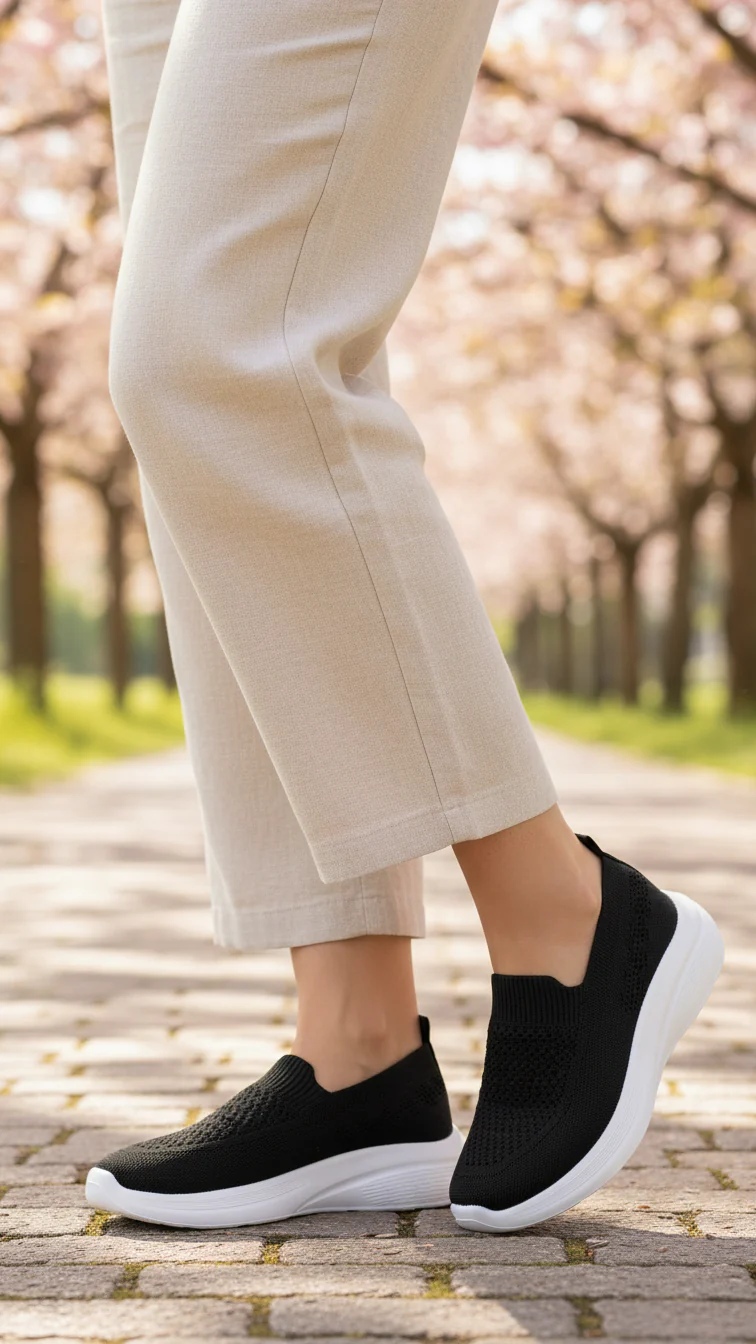 Black Casual Snearker For Ladies AT9112