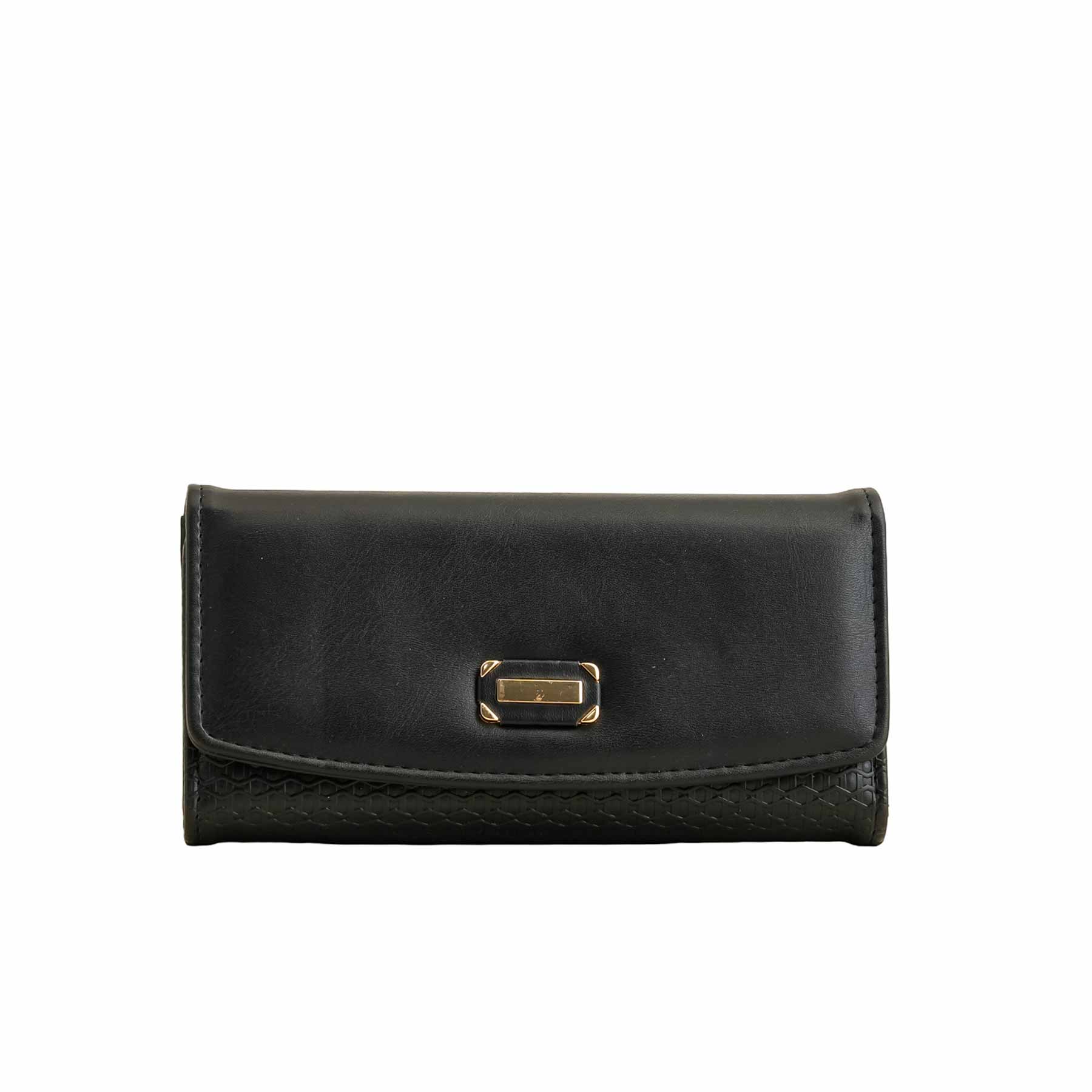Black Casual Wallet For Women P70981 - Image 2
