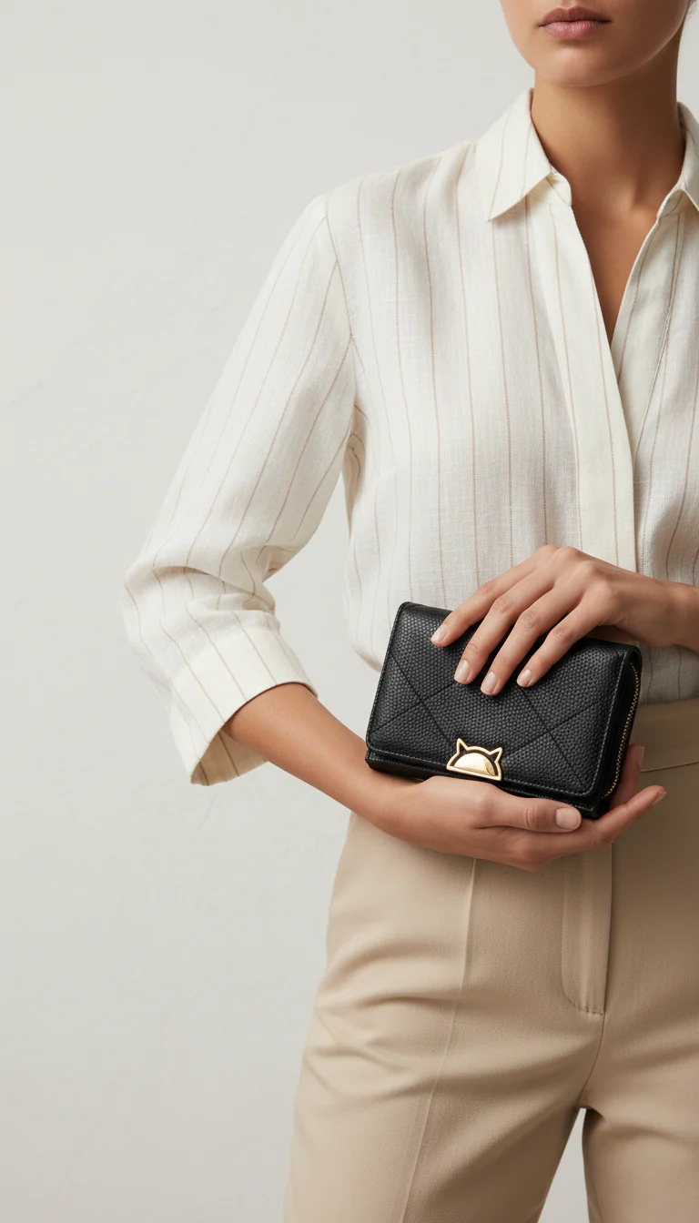 Black Casual Wallet For Women P71124