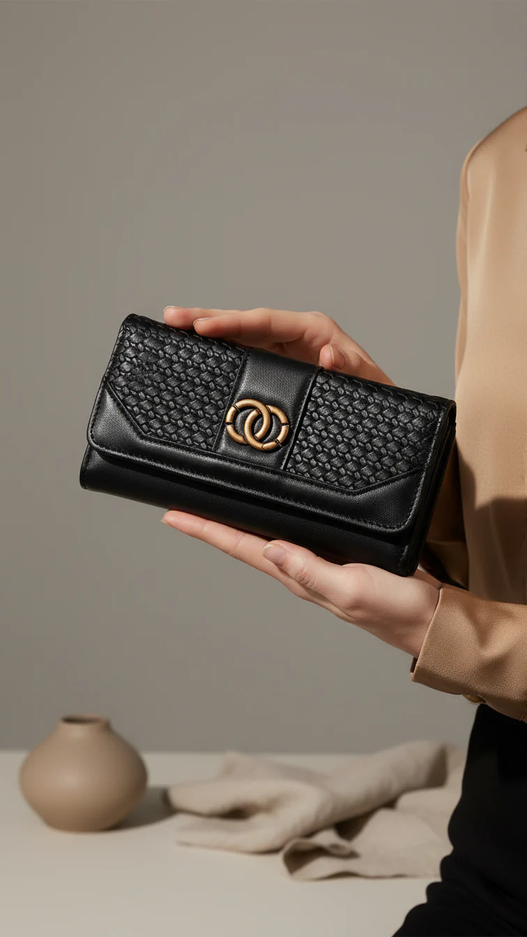 Black Casual Wallet For Women P71129