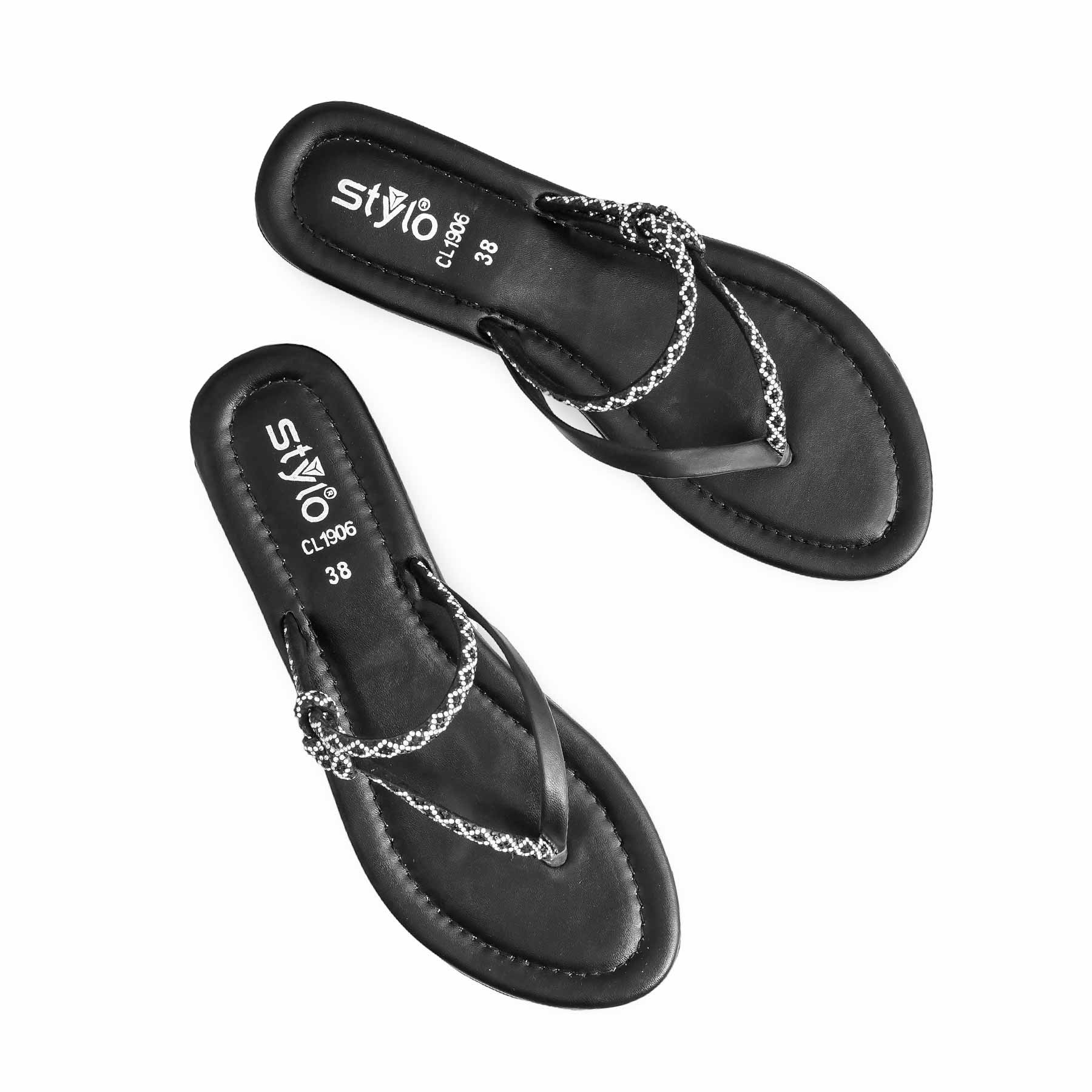 Black Casual Women Chappal CL1906 - Image 5