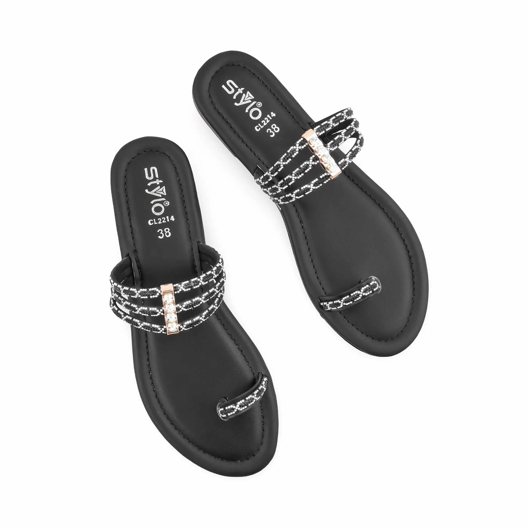 Black Casual Women Chappal CL2214 - Image 5