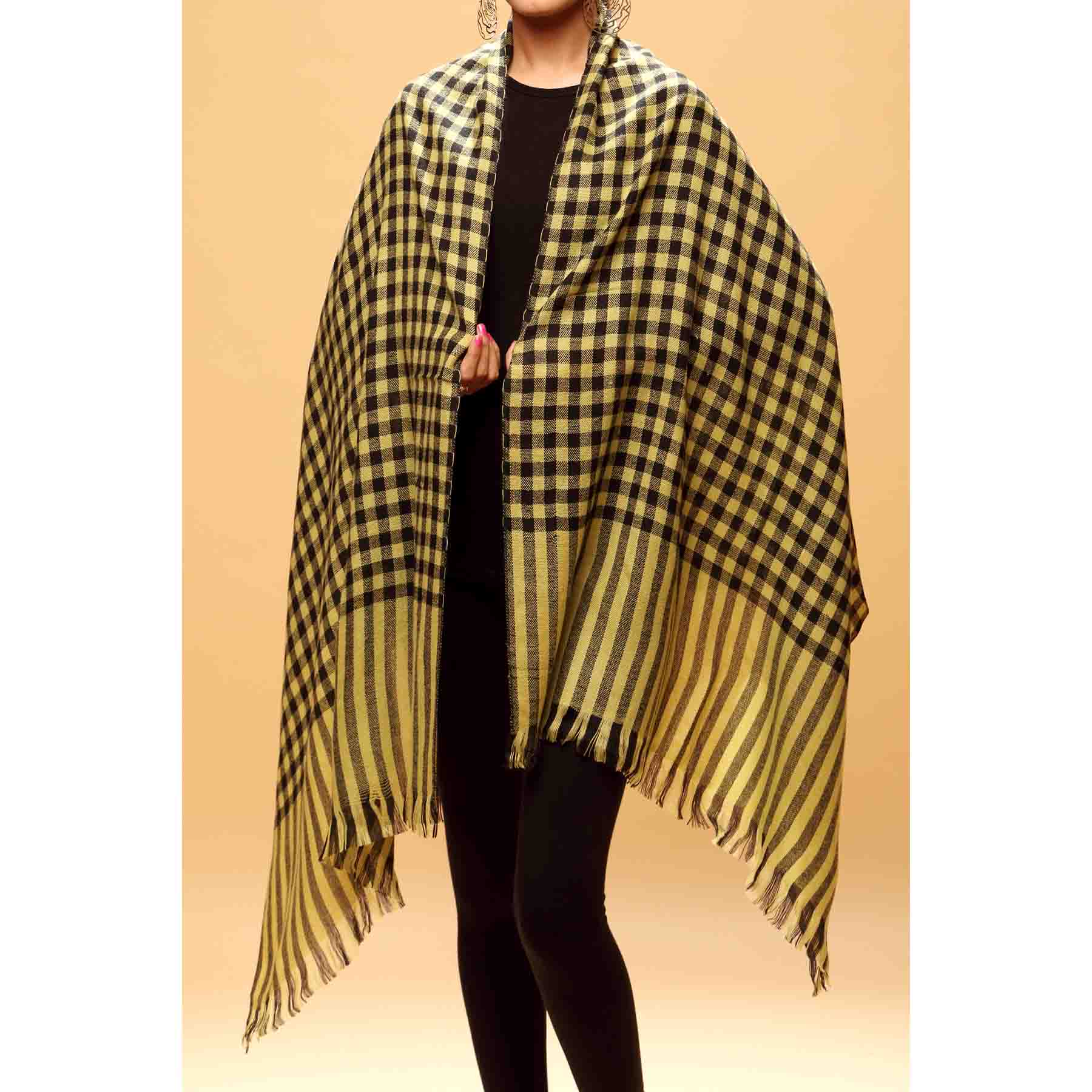 Black Color Acrylic Stole PW1706 - Image 2