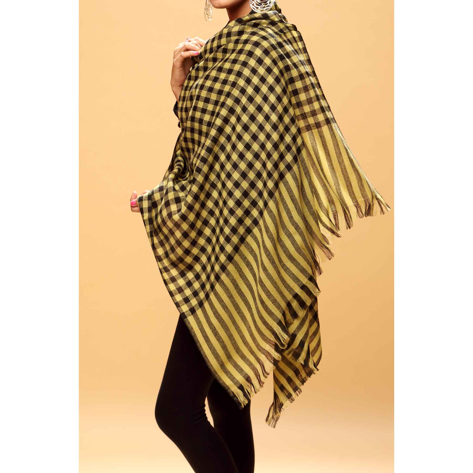 Black Color Acrylic Stole PW1706 - Image 3