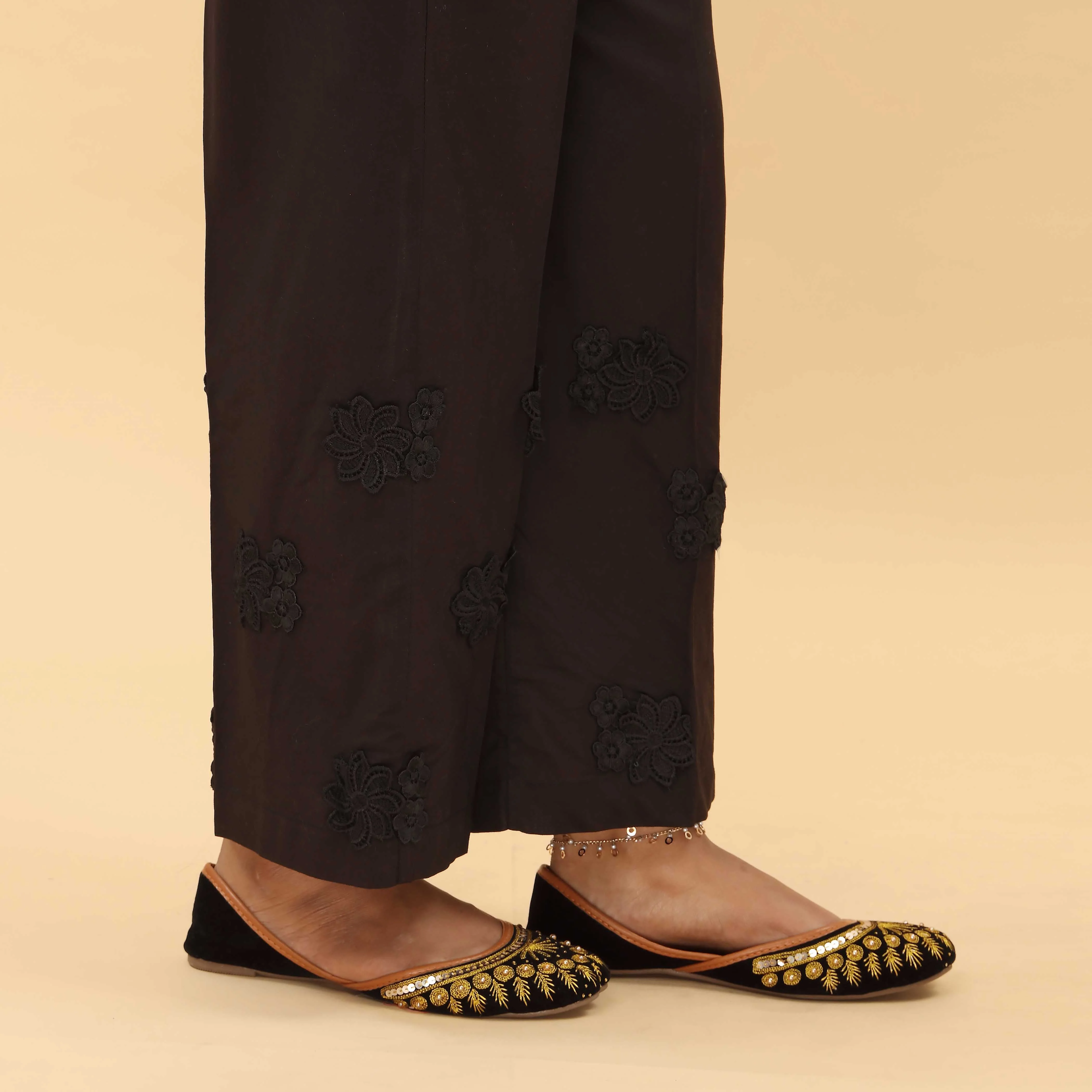 Black Cotton Cambric Trouser PL5019 - Image 2