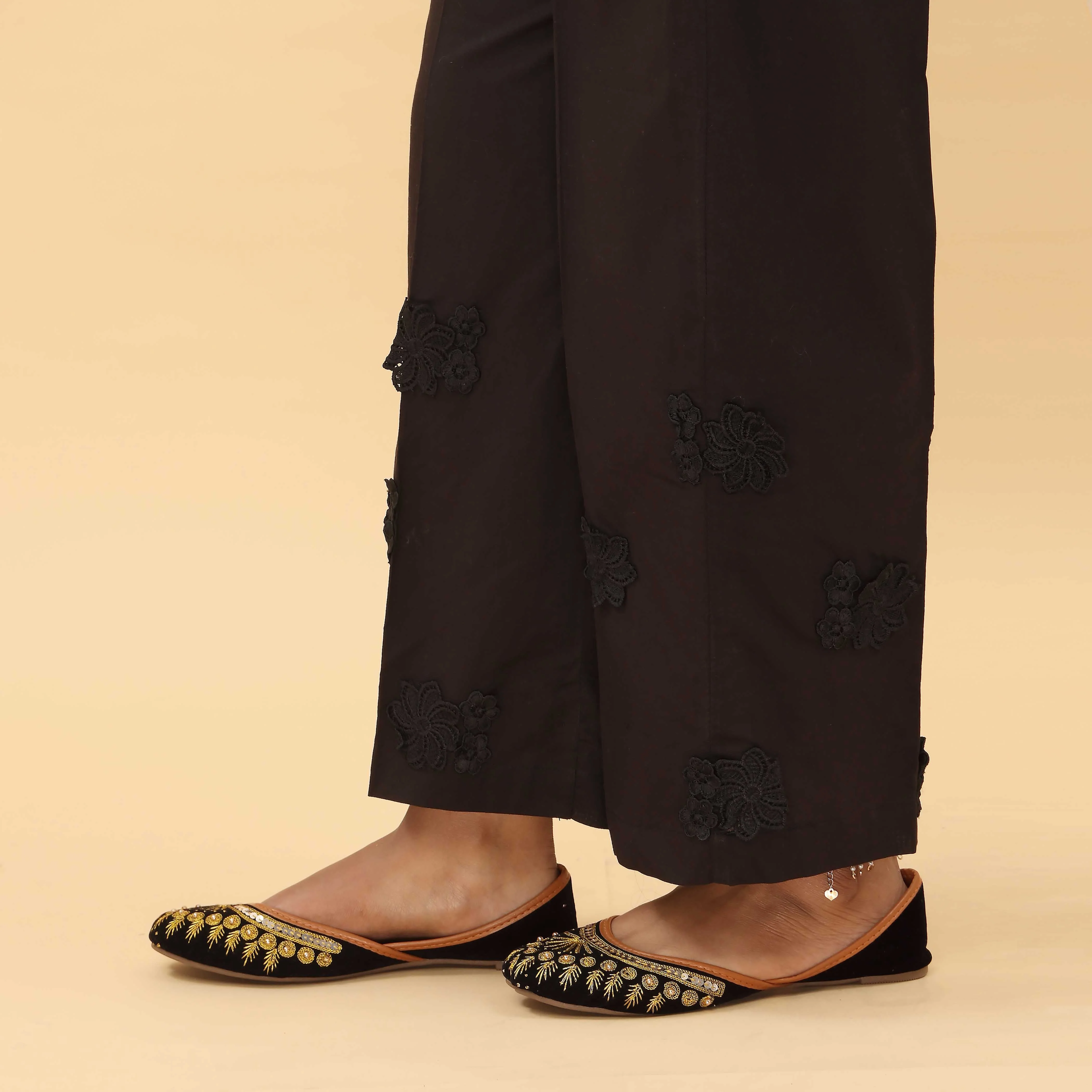 Black Cotton Cambric Trouser PL5019 - Image 3